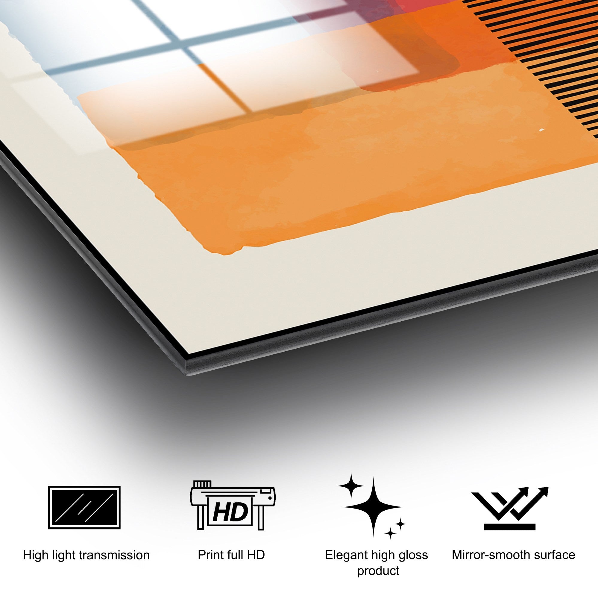 Quadro Decorativo em Vidro Temperado UV-919, Multicolor, 45 x 65 cm, 4 mm