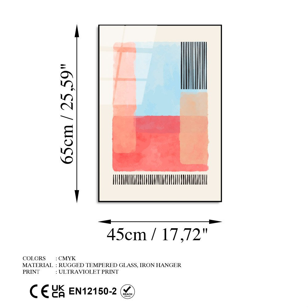 Quadro Decorativo em Vidro Temperado UV-920, 45 x 65 cm, Multicolor, 4 mm