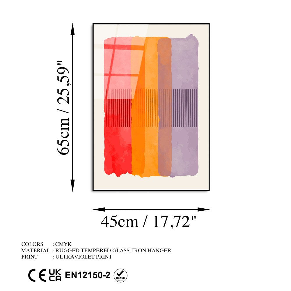 Quadro Decorativo em Vidro Temperado UV-921 — Multicolor — 45 x 65 cm — Espessura 4 mm