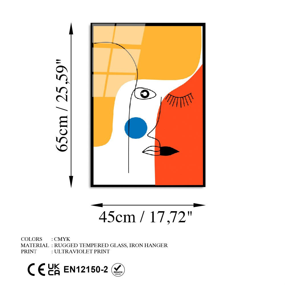 Quadro Decorativo em Vidro Temperado UV-923, Multicolor, 45 x 65 cm (4 mm)