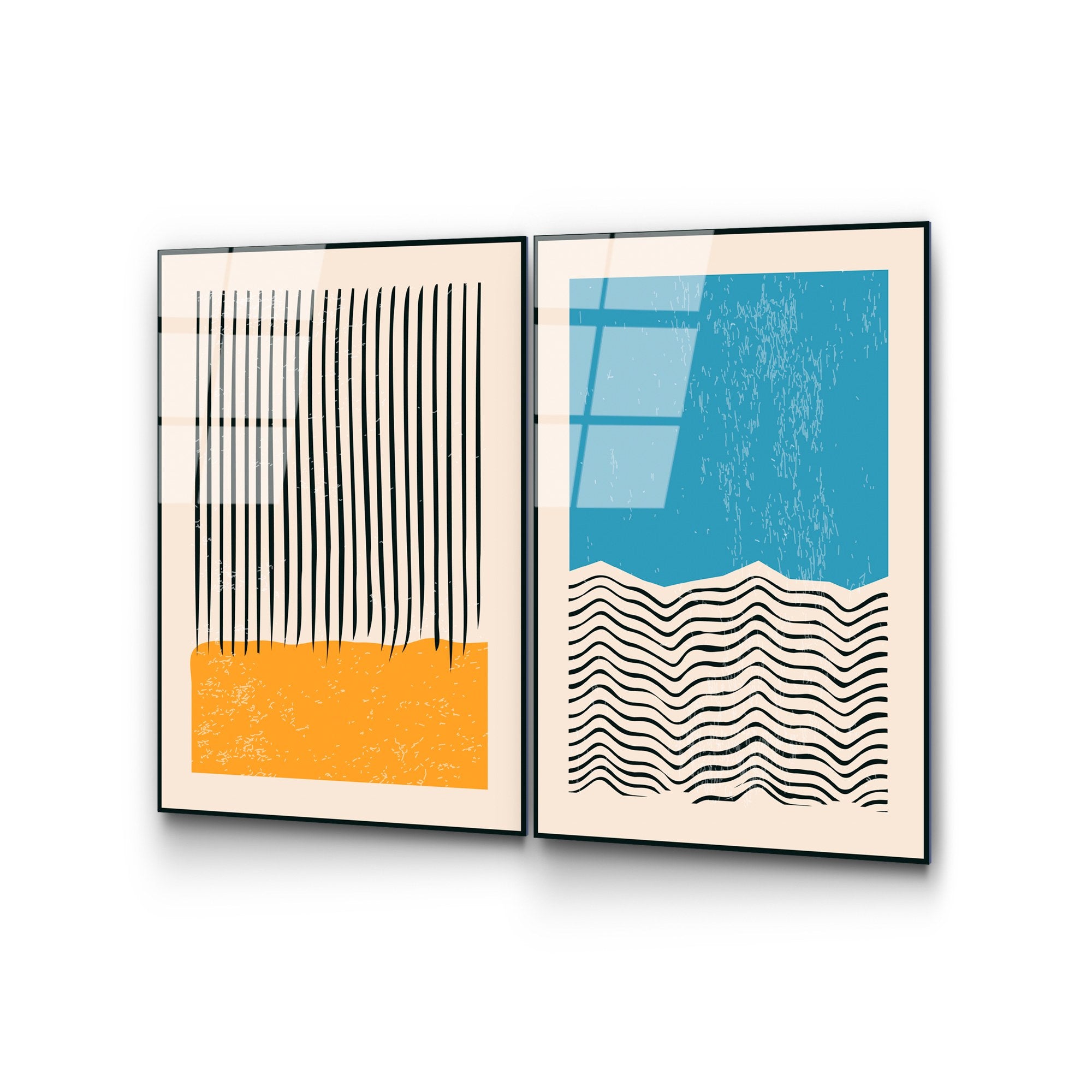 Quadro Decorativo em Vidro Temperado UV-932, Multicolor, 45 x 65 cm (2 Peças), 4 mm