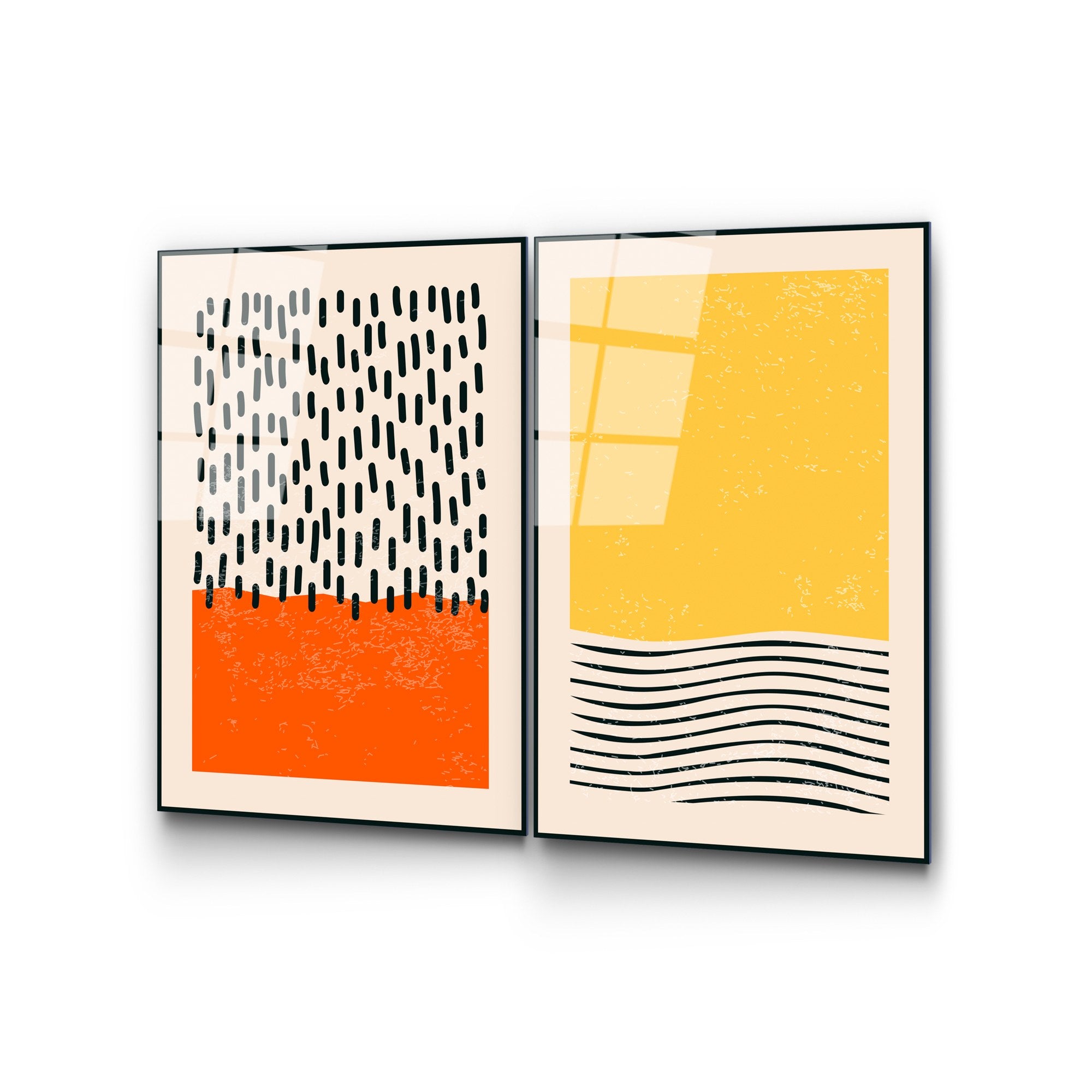 Conjunto de Quadros em Vidro Temperado UV-933 (2 Peças) - Multicolor, 45 x 65 cm, 4 mm