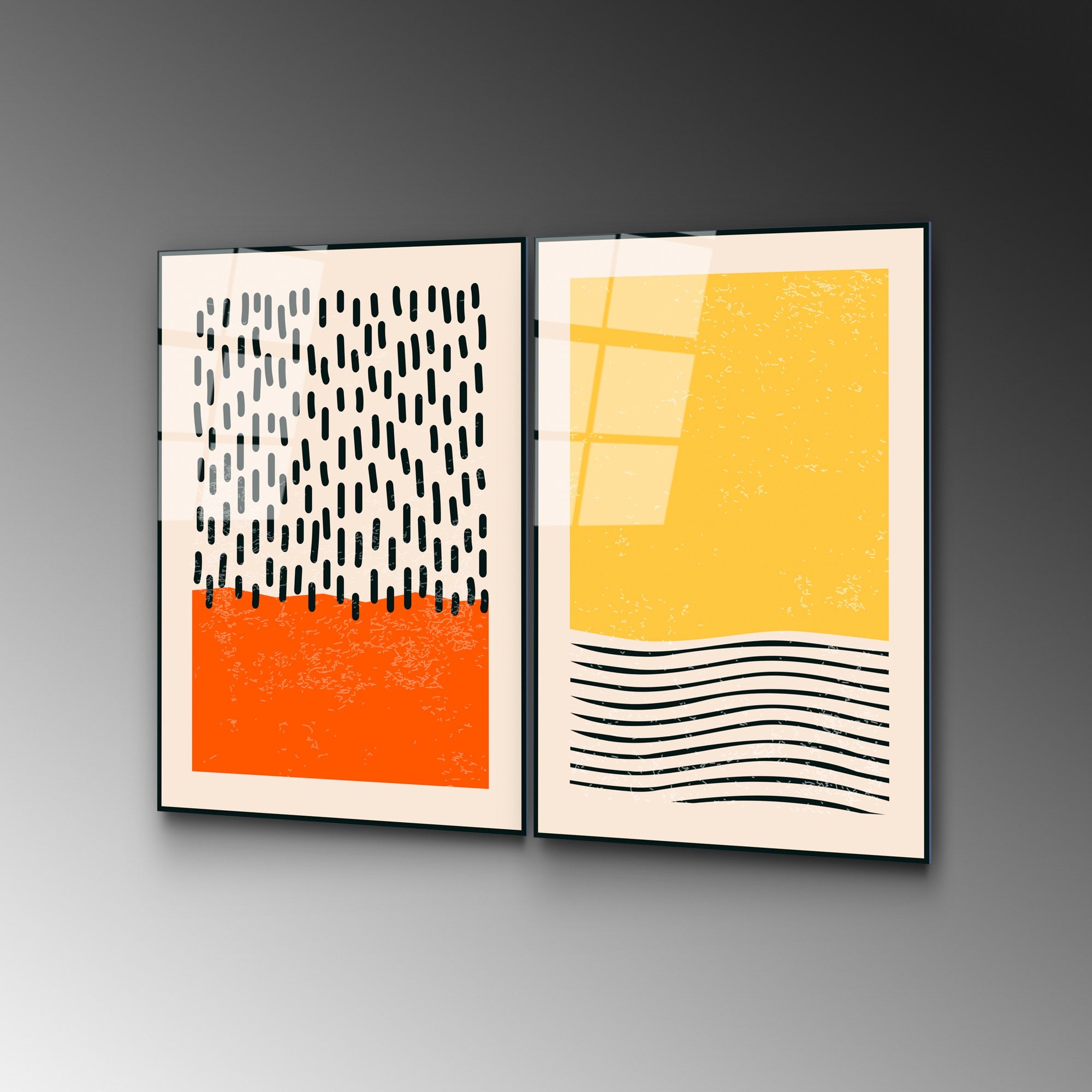 Conjunto de Quadros em Vidro Temperado UV-933 (2 Peças) - Multicolor, 45 x 65 cm, 4 mm