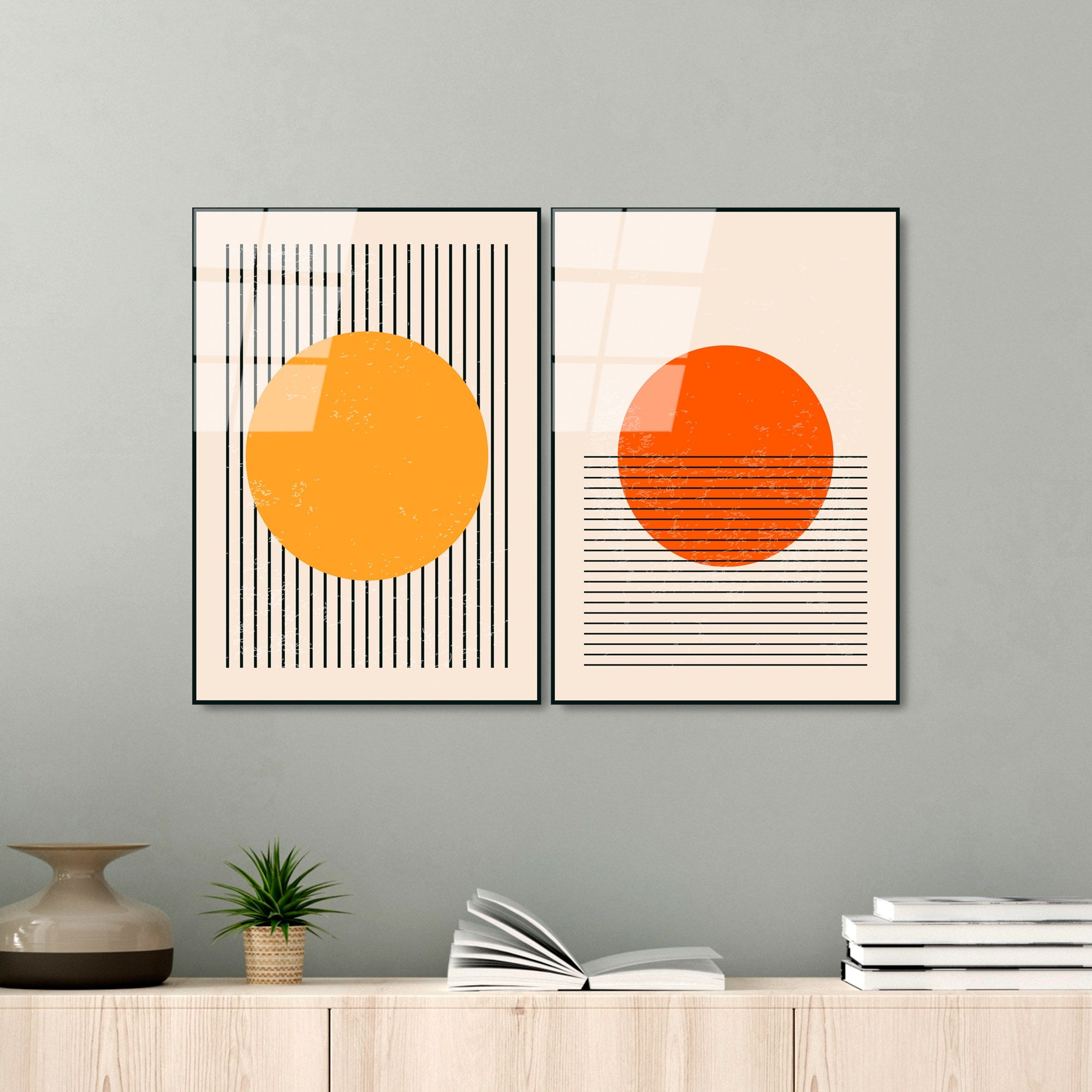 UV-934 Quadro Decorativo em Vidro Temperado 4 mm (2 Peças) 45 x 65 cm – Multicor