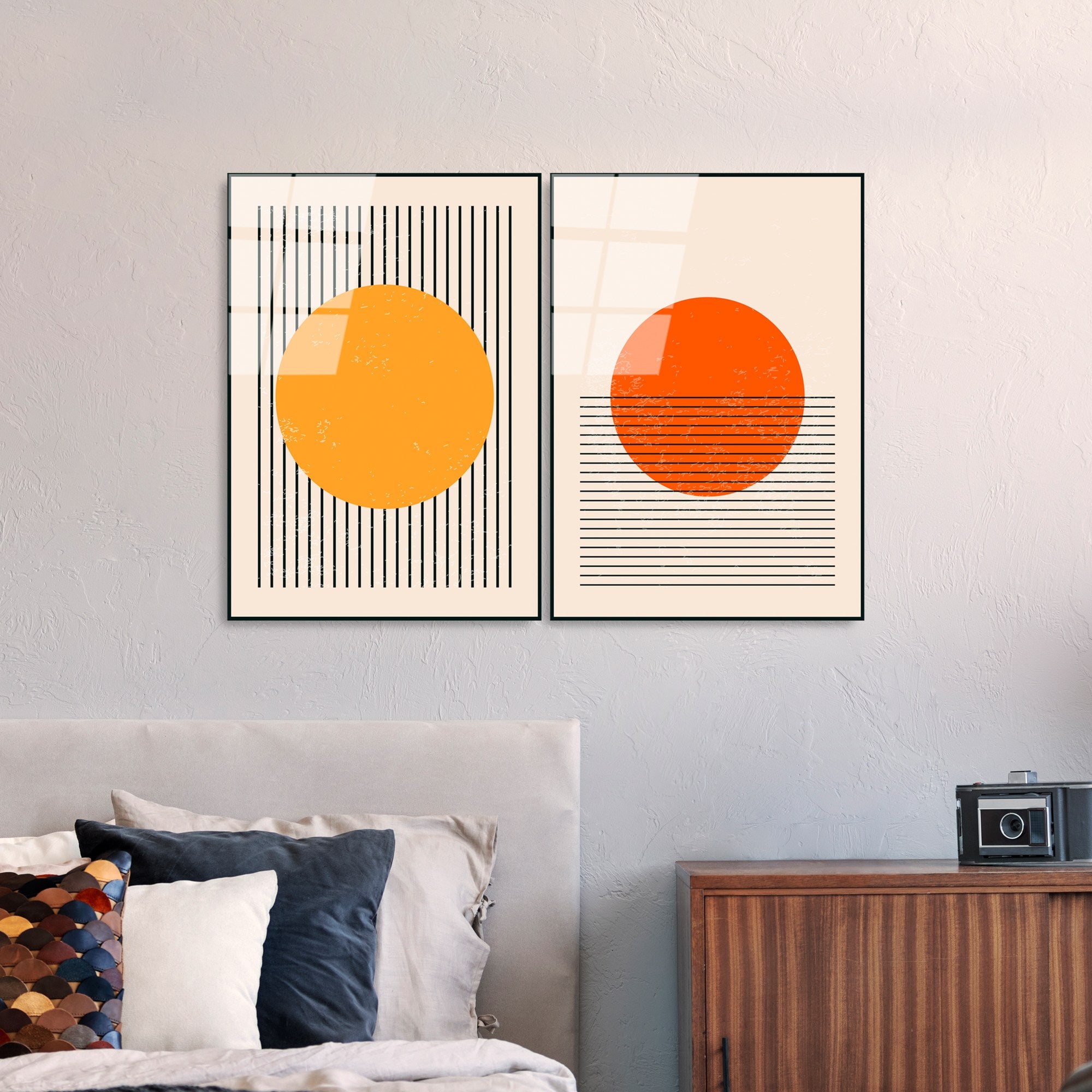 UV-934 Quadro Decorativo em Vidro Temperado 4 mm (2 Peças) 45 x 65 cm – Multicor