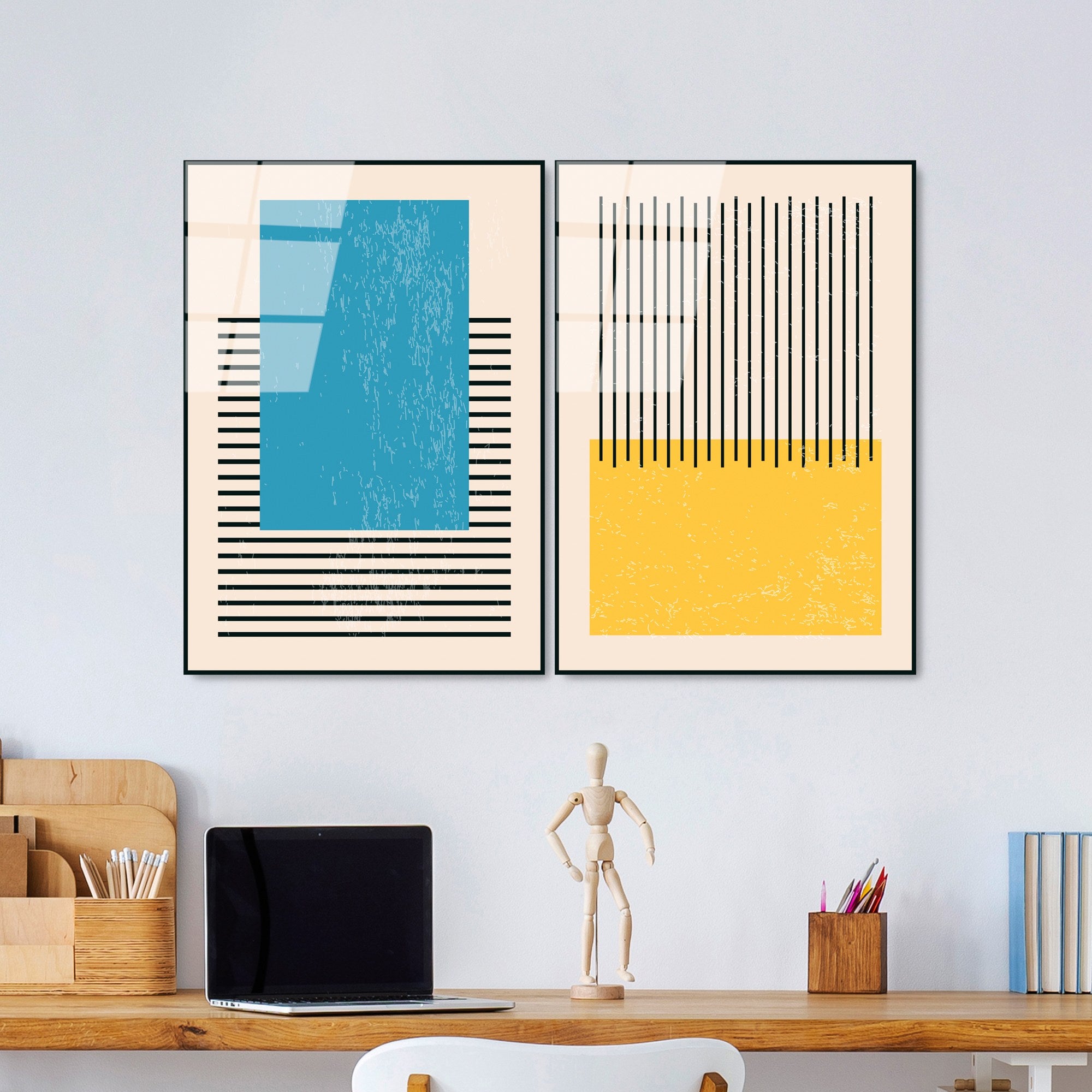 Quadro Decorativo em Vidro Temperado UV-935 (2 Peças) 45 x 65 cm – Multicolor, 4 mm