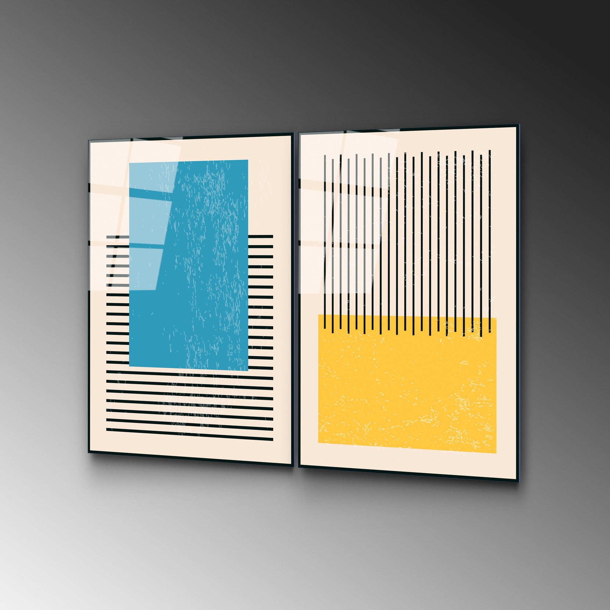 Quadro Decorativo em Vidro Temperado UV-935 (2 Peças) 45 x 65 cm – Multicolor, 4 mm