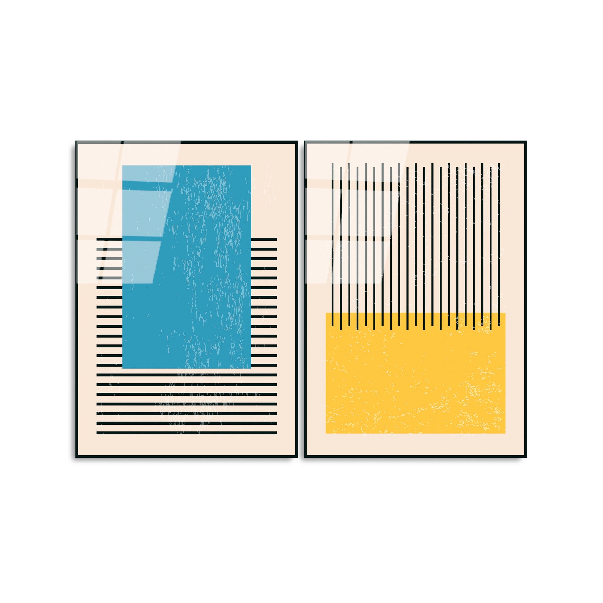 Quadro Decorativo em Vidro Temperado UV-935 (2 Peças) 45 x 65 cm – Multicolor, 4 mm