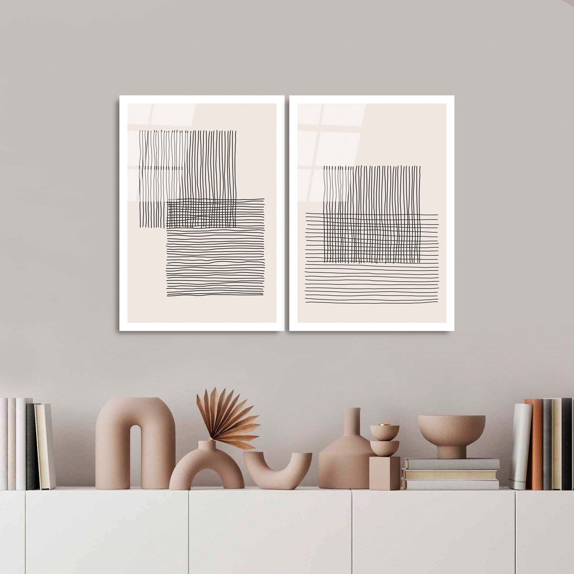 Quadro Decorativo em Vidro Temperado UV-936, 45 x 65 cm (Conjunto 2 Peças), Multicor, 4 mm