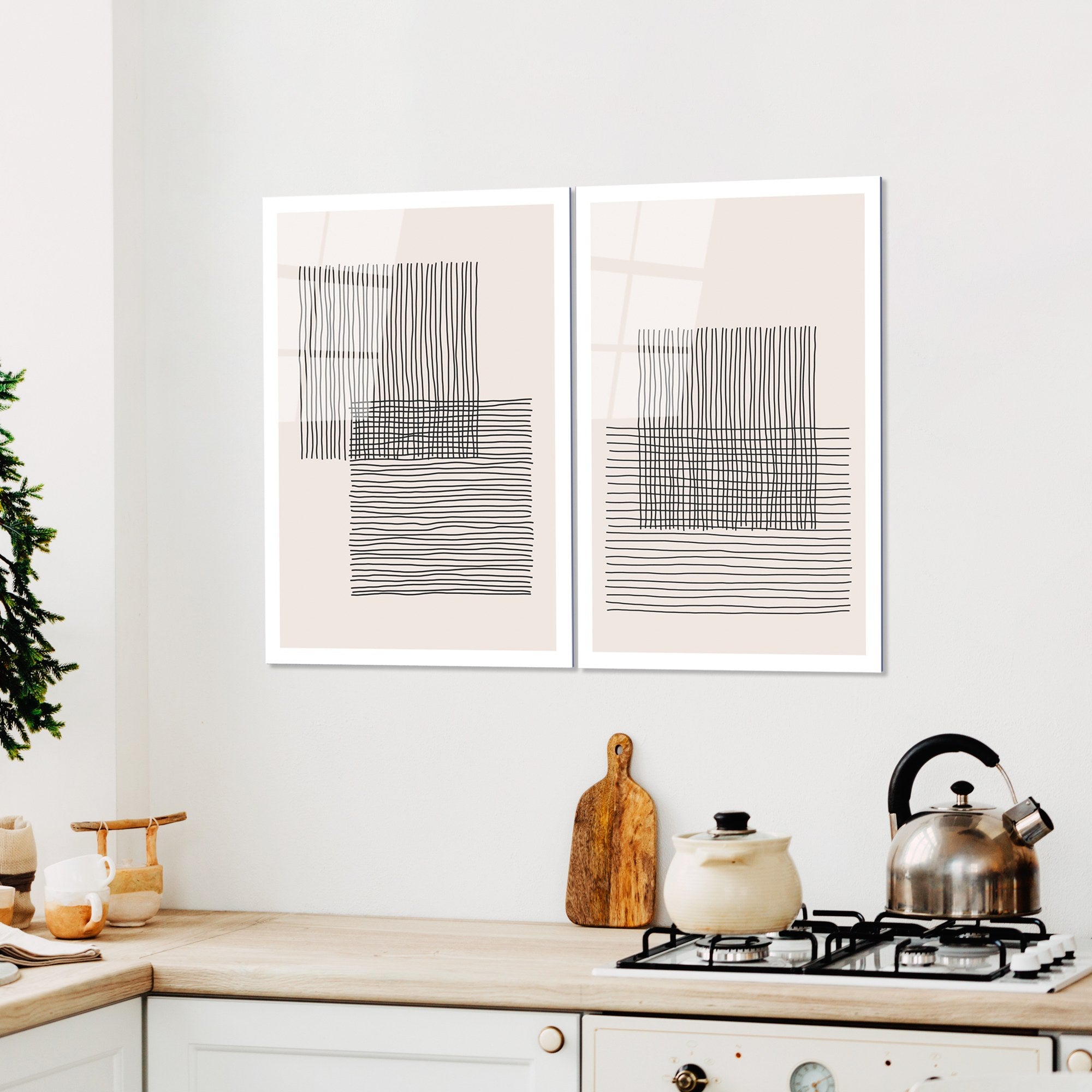 Quadro Decorativo em Vidro Temperado UV-936, 45 x 65 cm (Conjunto 2 Peças), Multicor, 4 mm