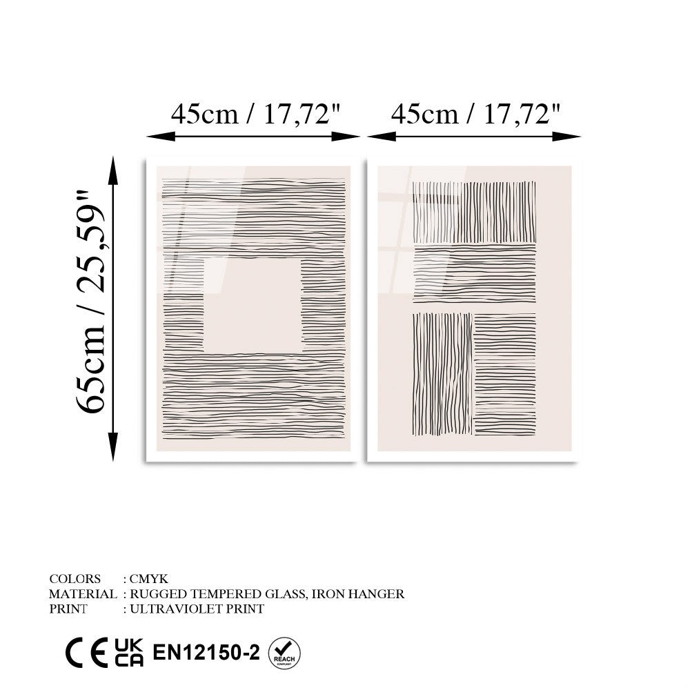 Pintura Decorativa em Vidro 100% Temperado UV-937 (2 Peças) – 45 x 65 cm – Multicolor – Espessura 4 mm