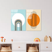 Quadro Decorativo em Vidro Temperado UV-938 – Multicolor – 45 x 65 cm (Conjunto de 2 Peças), Espessura 4 mm