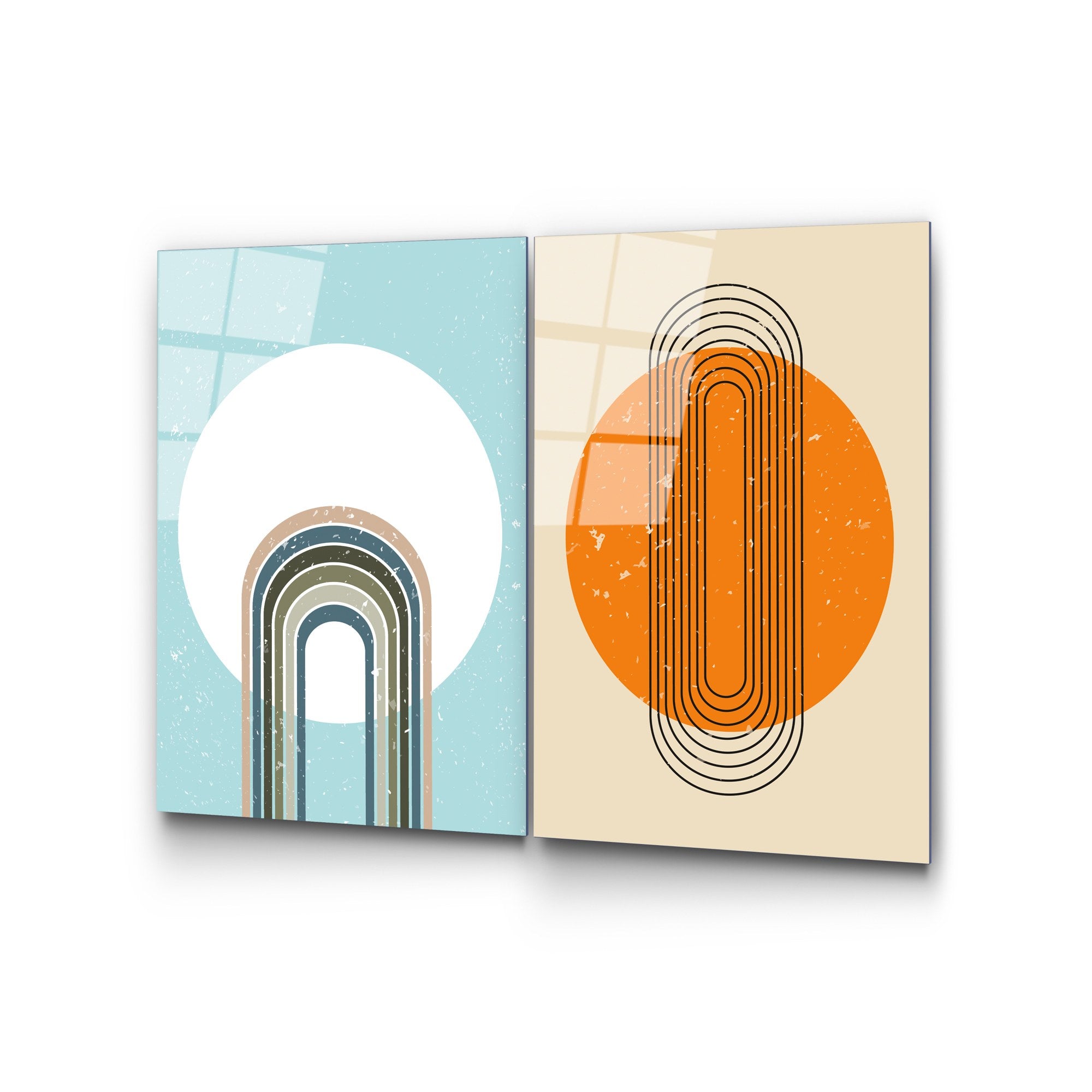 Quadro Decorativo em Vidro Temperado UV-938 – Multicolor – 45 x 65 cm (Conjunto de 2 Peças), Espessura 4 mm