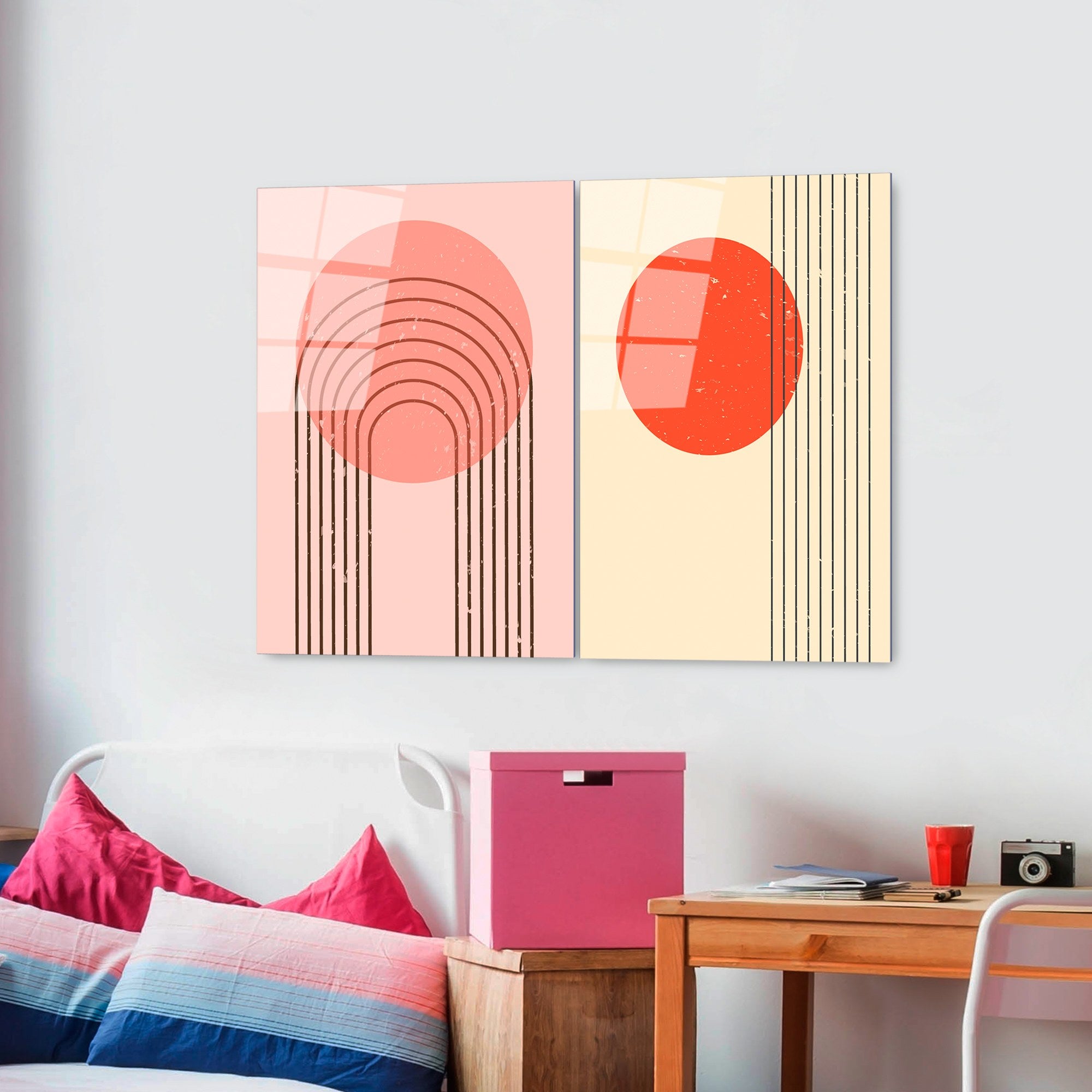 Quadro Decorativo em Vidro Temperado UV-939 (2 Peças), Multicolor, 45 x 65 cm, 4 mm