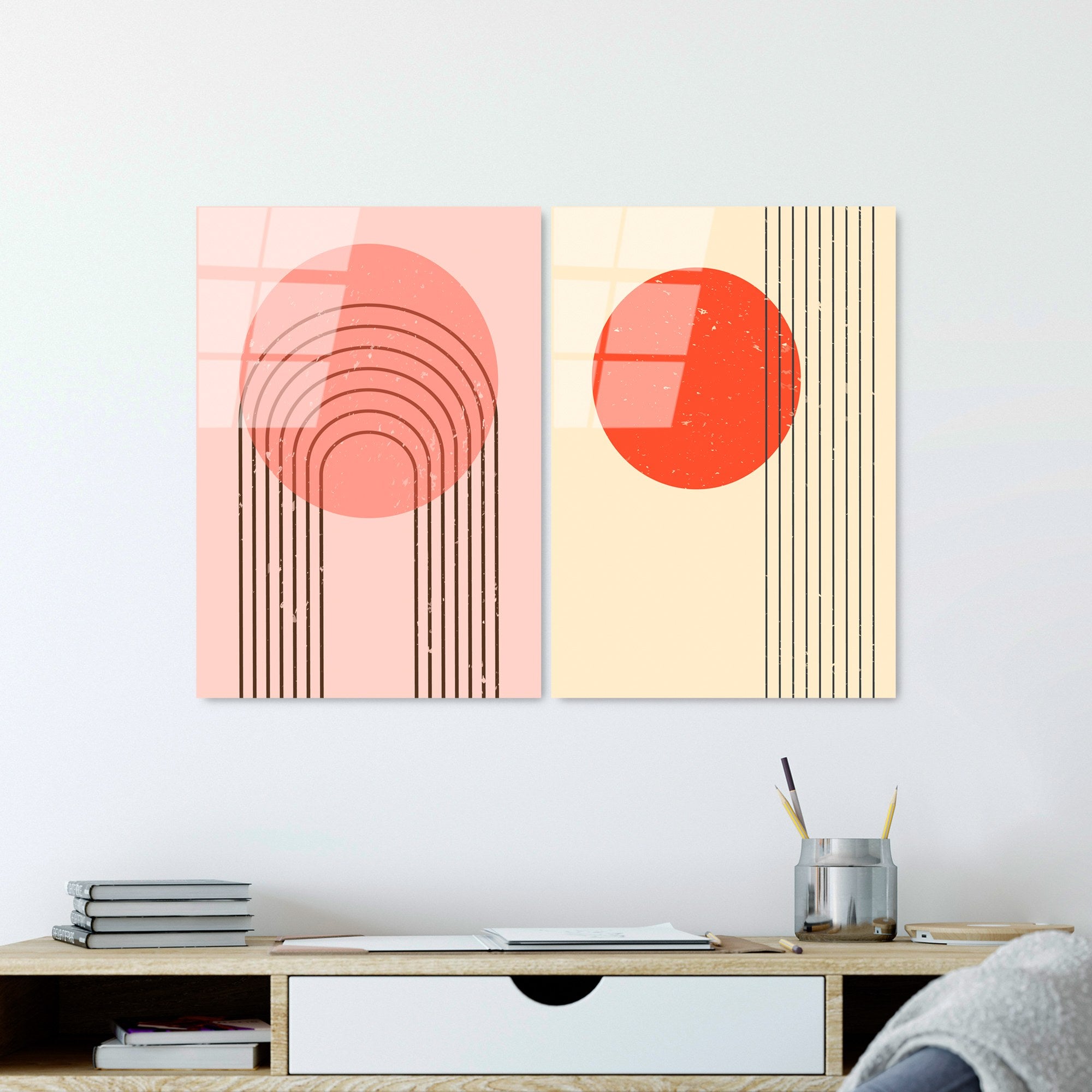 Quadro Decorativo em Vidro Temperado UV-939 (2 Peças), Multicolor, 45 x 65 cm, 4 mm