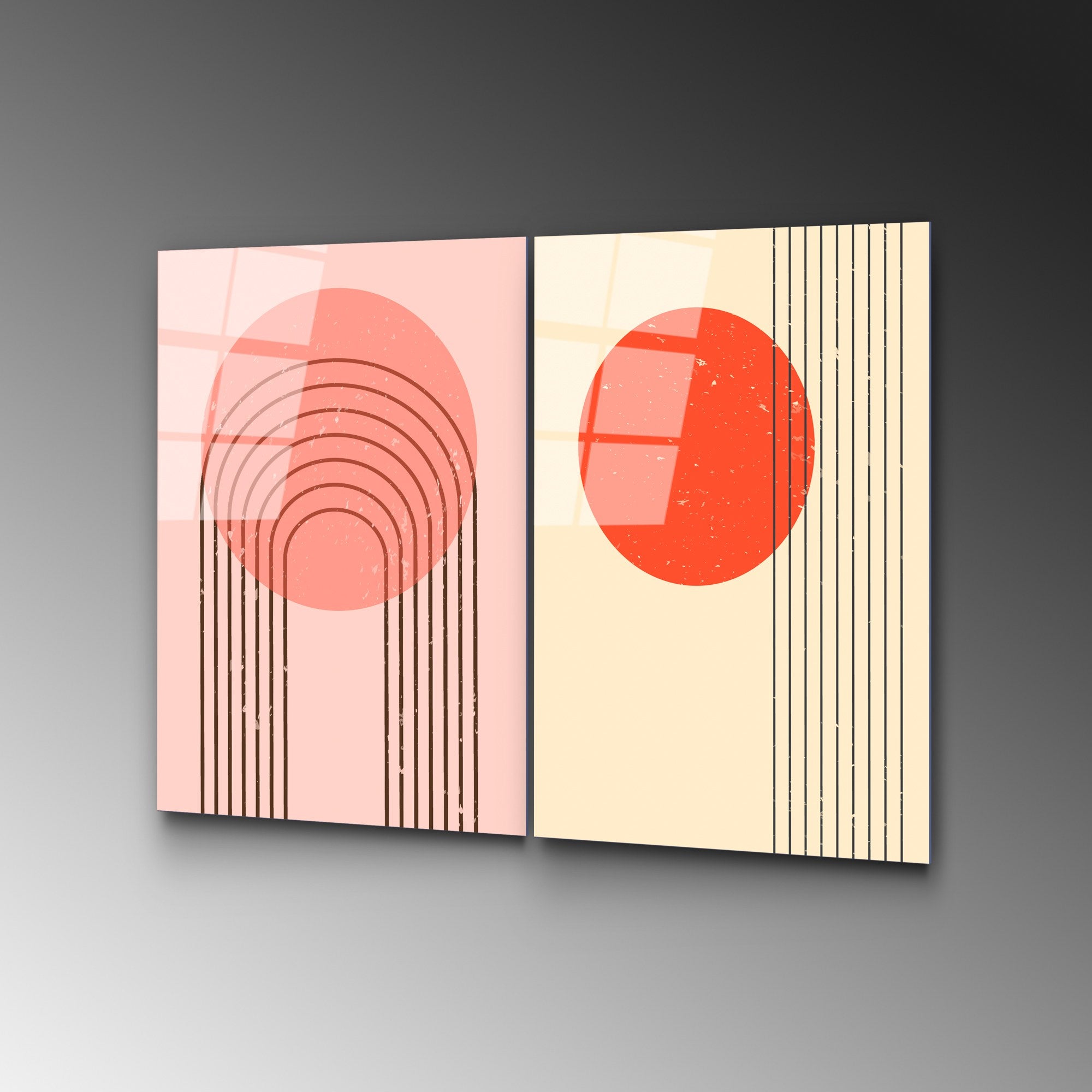 Quadro Decorativo em Vidro Temperado UV-939 (2 Peças), Multicolor, 45 x 65 cm, 4 mm