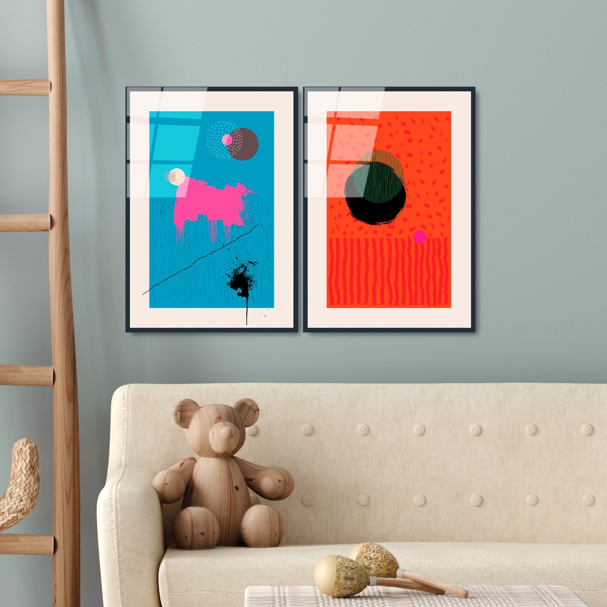 Díptico Decorativo em Vidro Temperado UV-941 – Multicolor – 45 x 65 cm (2 Peças), 4 mm