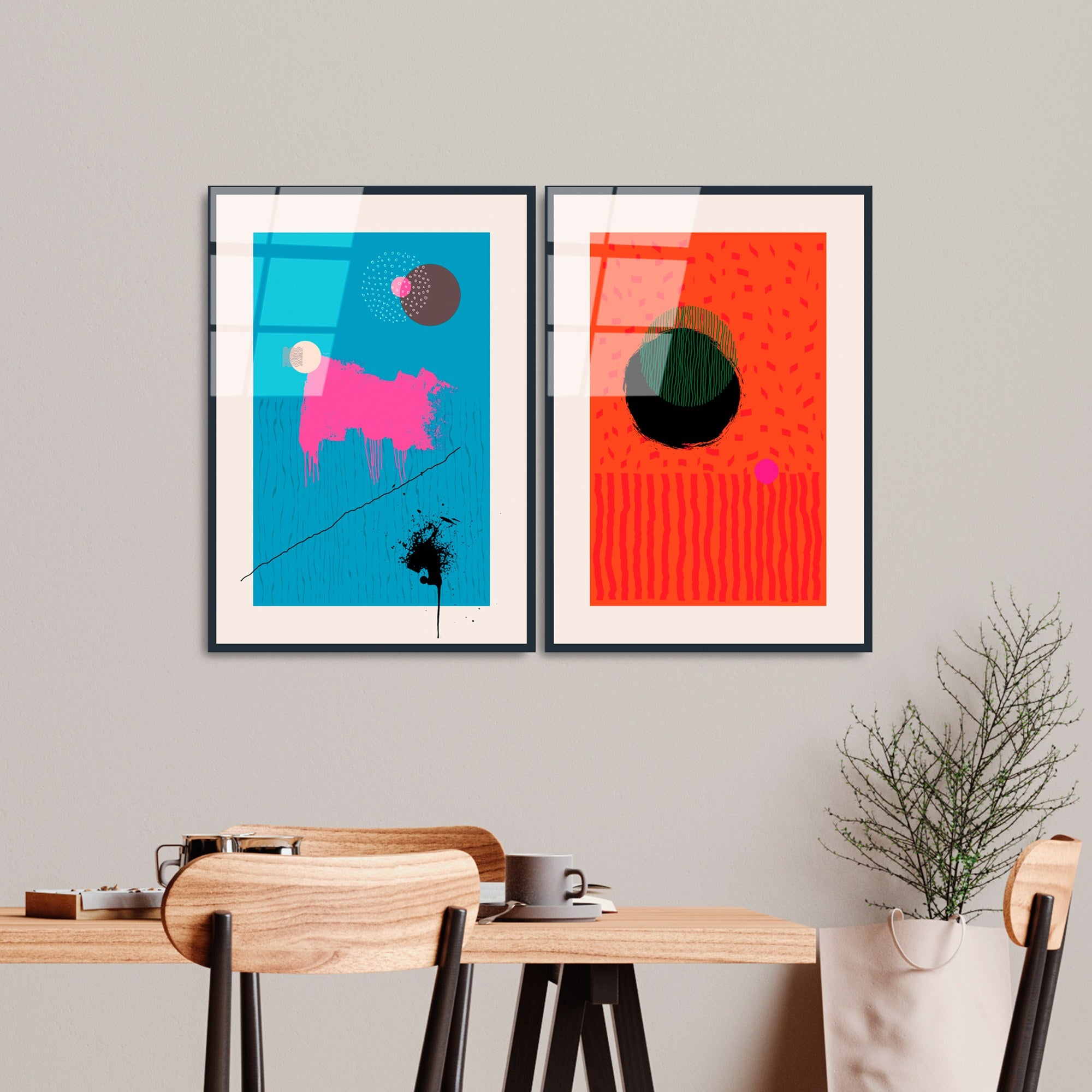 Díptico Decorativo em Vidro Temperado UV-941 – Multicolor – 45 x 65 cm (2 Peças), 4 mm