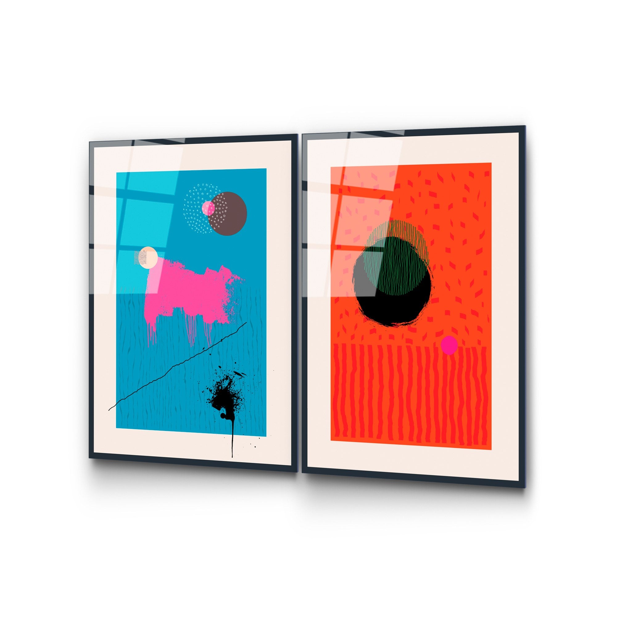 Díptico Decorativo em Vidro Temperado UV-941 – Multicolor – 45 x 65 cm (2 Peças), 4 mm