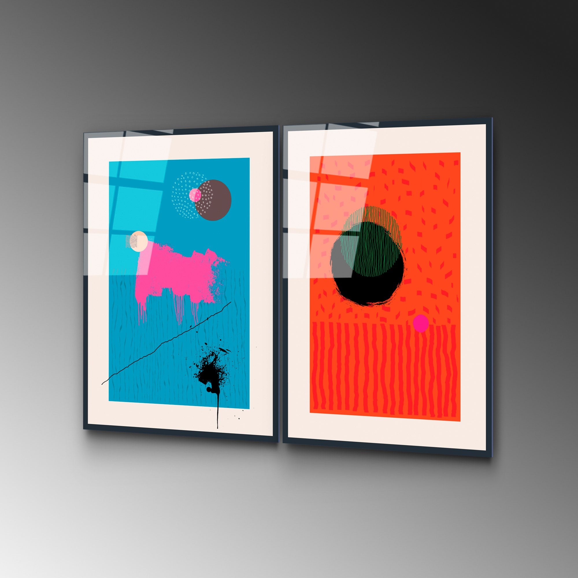 Díptico Decorativo em Vidro Temperado UV-941 – Multicolor – 45 x 65 cm (2 Peças), 4 mm