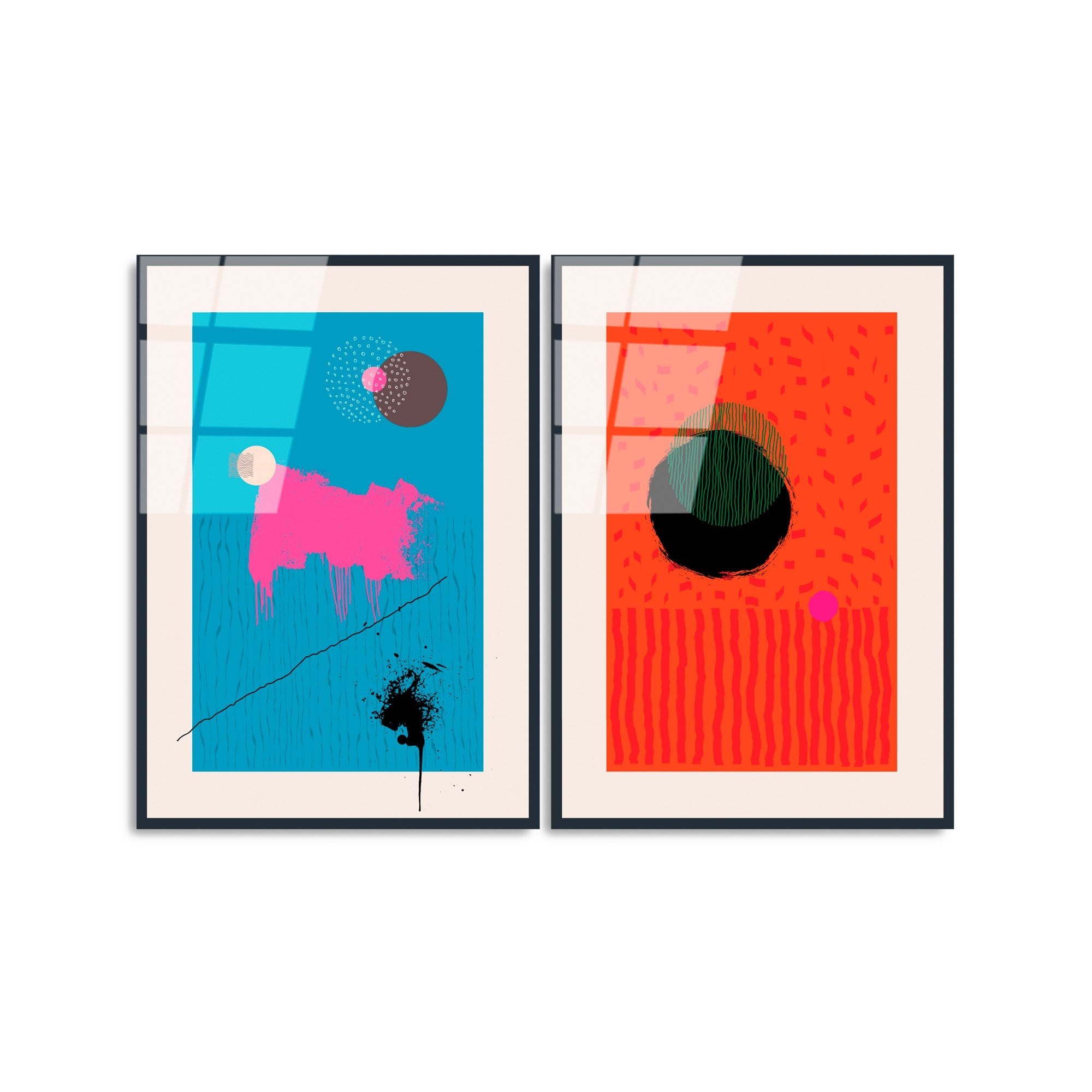 Díptico Decorativo em Vidro Temperado UV-941 – Multicolor – 45 x 65 cm (2 Peças), 4 mm