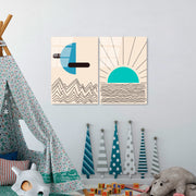 Quadro Decorativo em Vidro Temperado UV-942, Multicolor, 2 Peças 45 x 65 cm, 4 mm