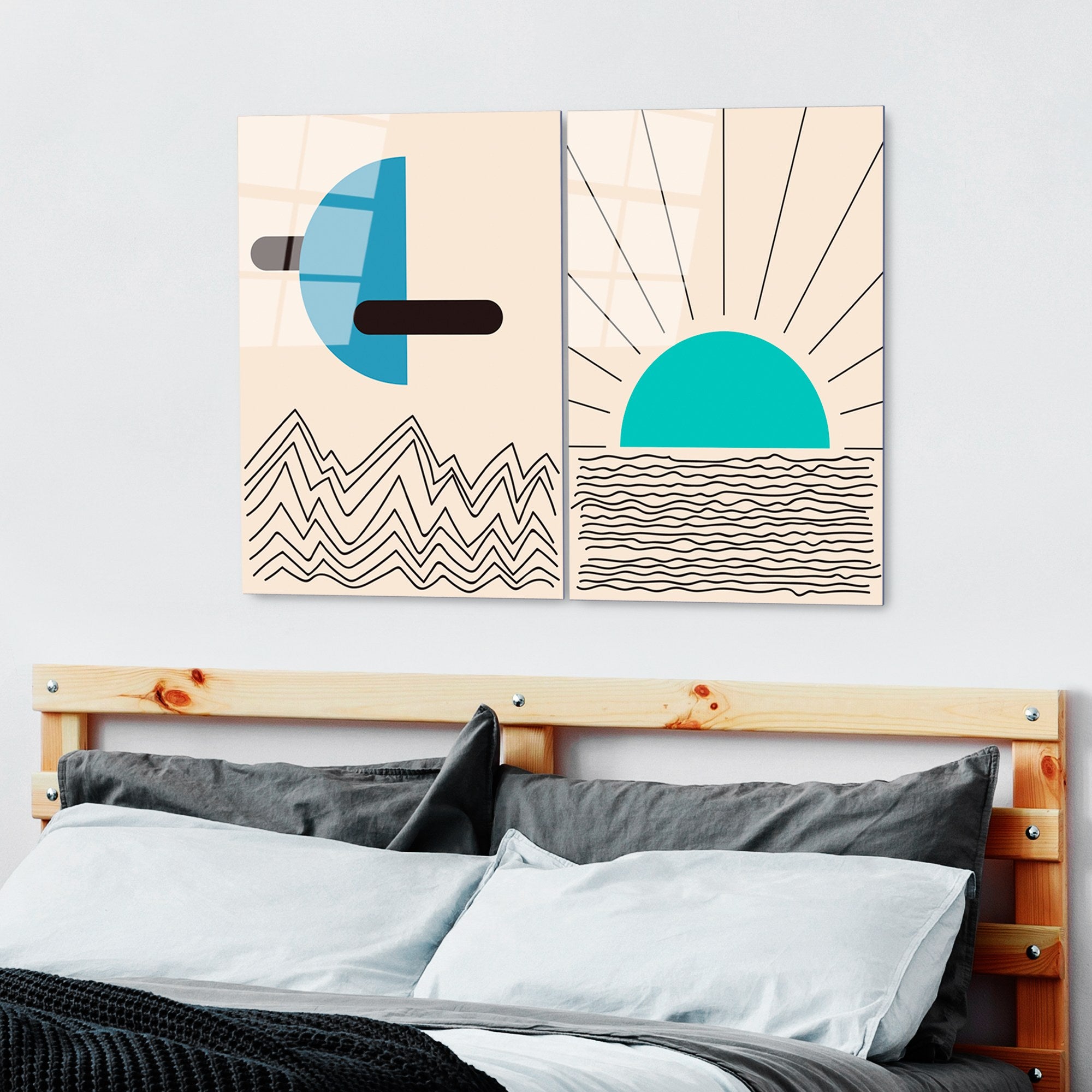 Quadro Decorativo em Vidro Temperado UV-942, Multicolor, 2 Peças 45 x 65 cm, 4 mm