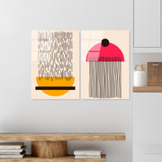 Quadro Decorativo em Vidro Temperado UV-943, Multicolor, 45 x 65 cm (2 Peças), 4 mm