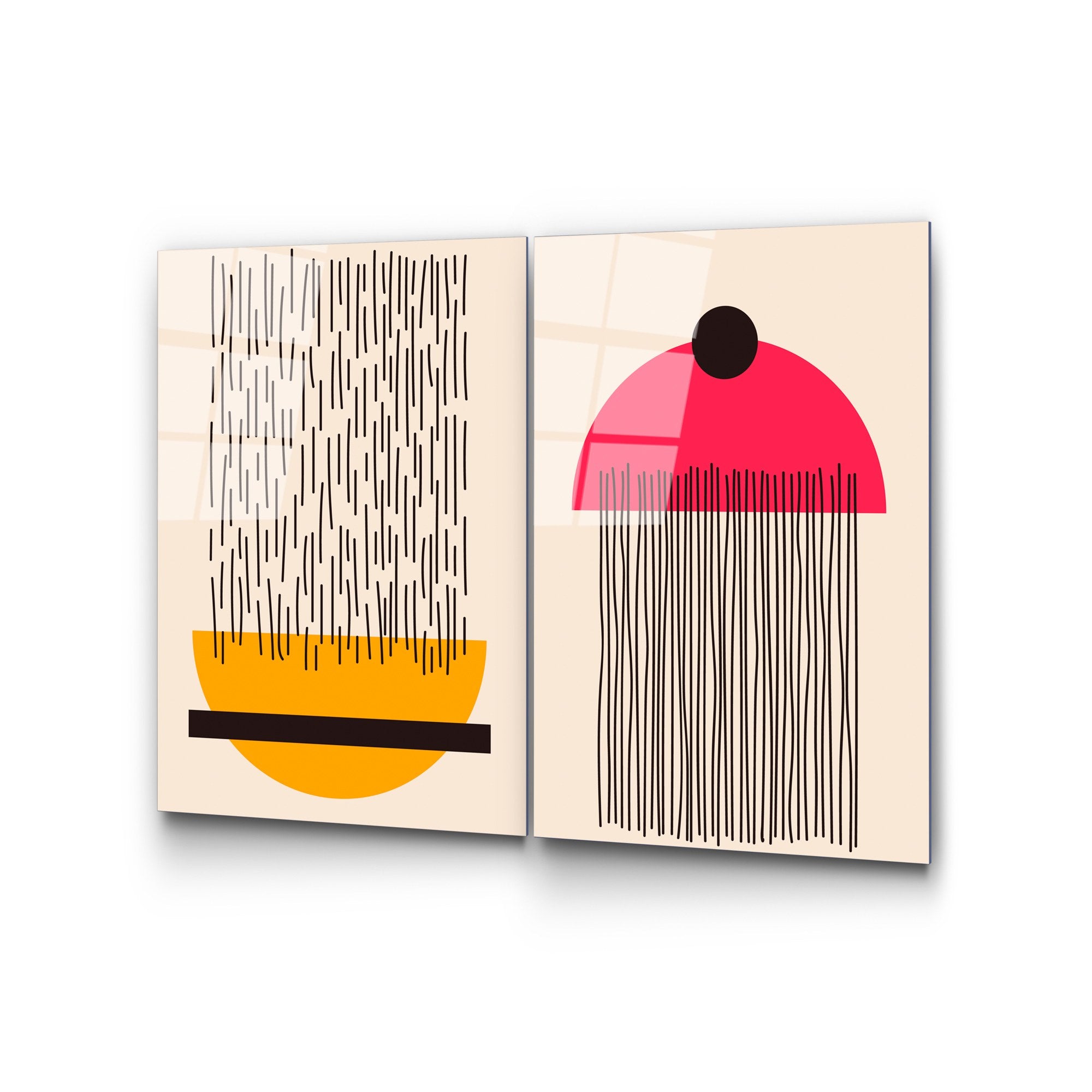 Quadro Decorativo em Vidro Temperado UV-943, Multicolor, 45 x 65 cm (2 Peças), 4 mm