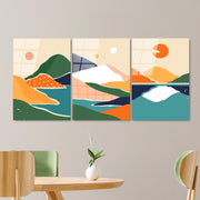 Quadro Decorativo em Vidro Temperado UV-945, Multicolor, 45 x 65 cm (Conjunto de 3 Peças), Vidro de 4 mm