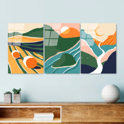 UV-946 Tríptico Multicolor em Vidro Temperado 4 mm – 3 Peças 45 x 65 cm