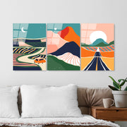 Quadro Decorativo em Vidro Temperado UV-947, 45 x 65 cm (3 Peças), Multicolor, 4 mm