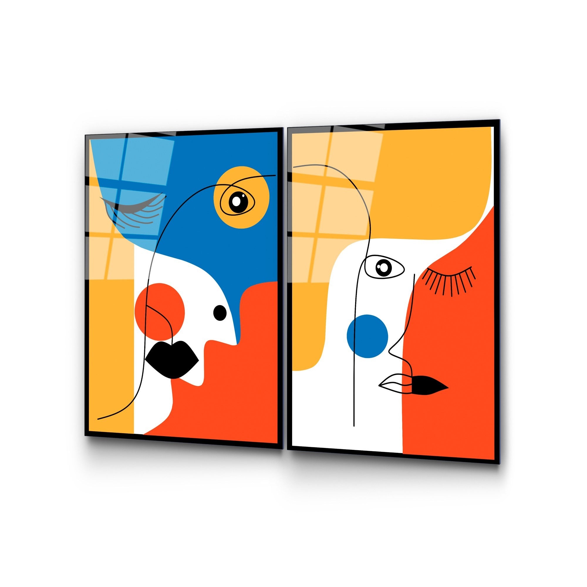 Quadro Decorativo em Vidro Temperado UV-950 (2 Peças) – Multicolor, 45 x 65 cm, 4 mm