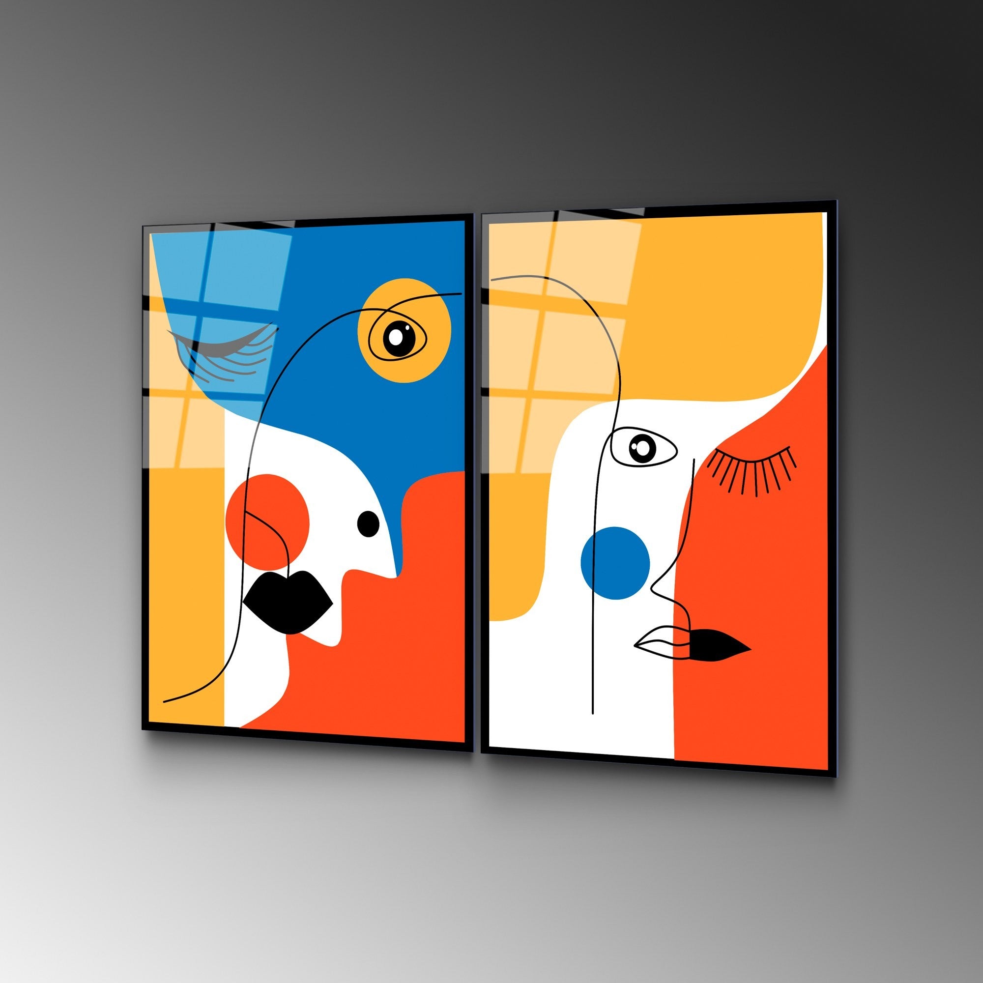 Quadro Decorativo em Vidro Temperado UV-950 (2 Peças) – Multicolor, 45 x 65 cm, 4 mm