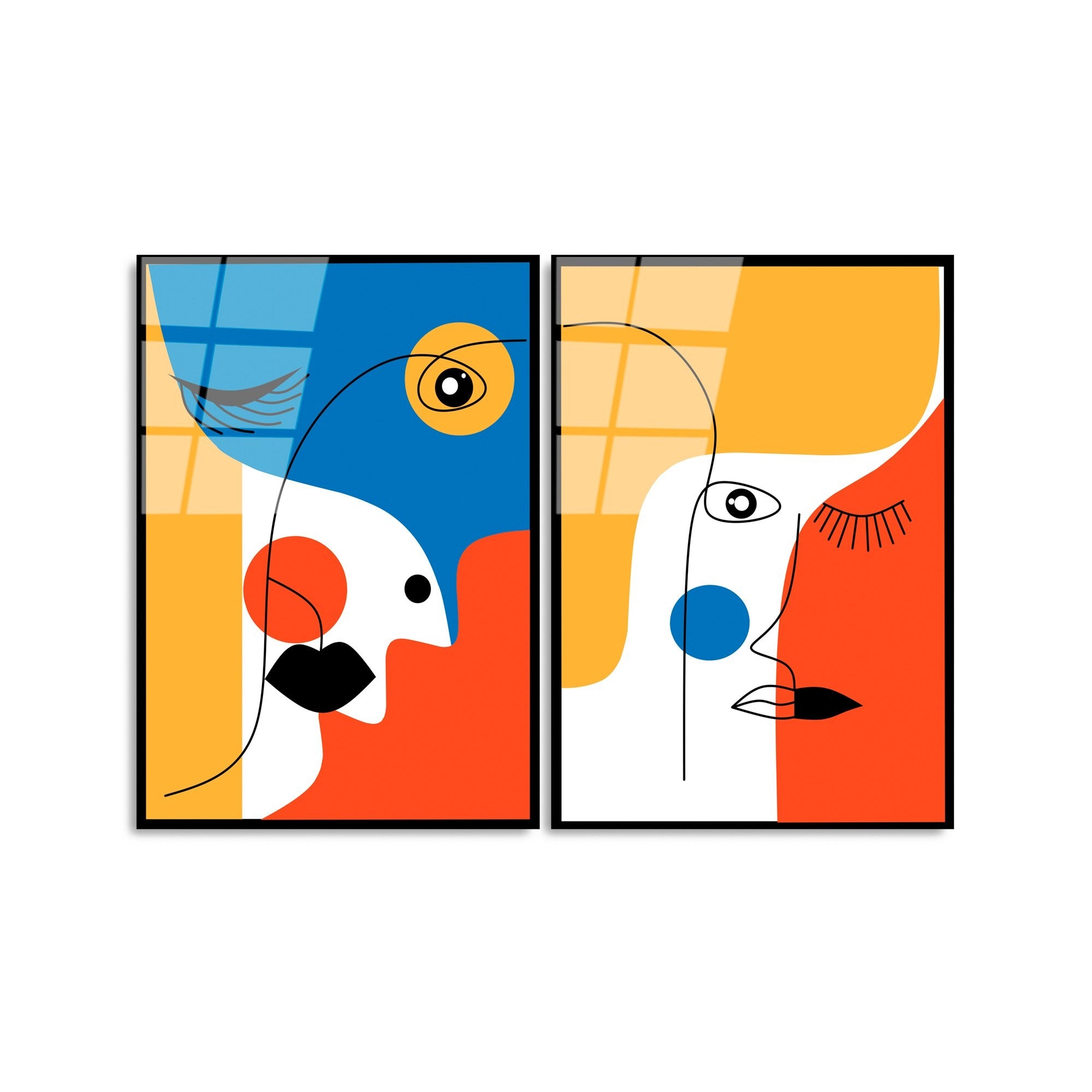 Quadro Decorativo em Vidro Temperado UV-950 (2 Peças) – Multicolor, 45 x 65 cm, 4 mm