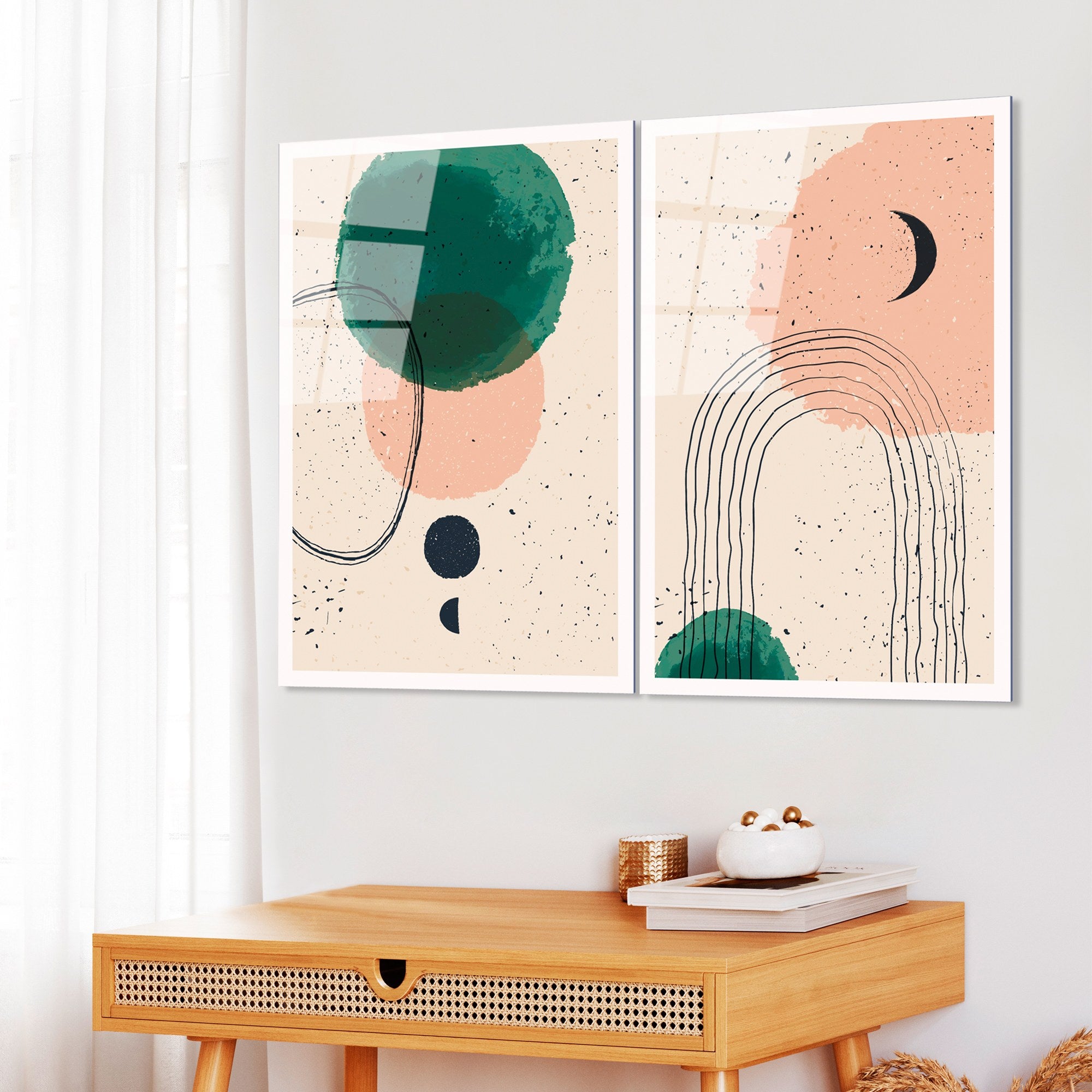 Quadro Decorativo em Vidro Temperado 100% UV-951, Multicolor, 2 Peças (45 x 65 cm, 4 mm)