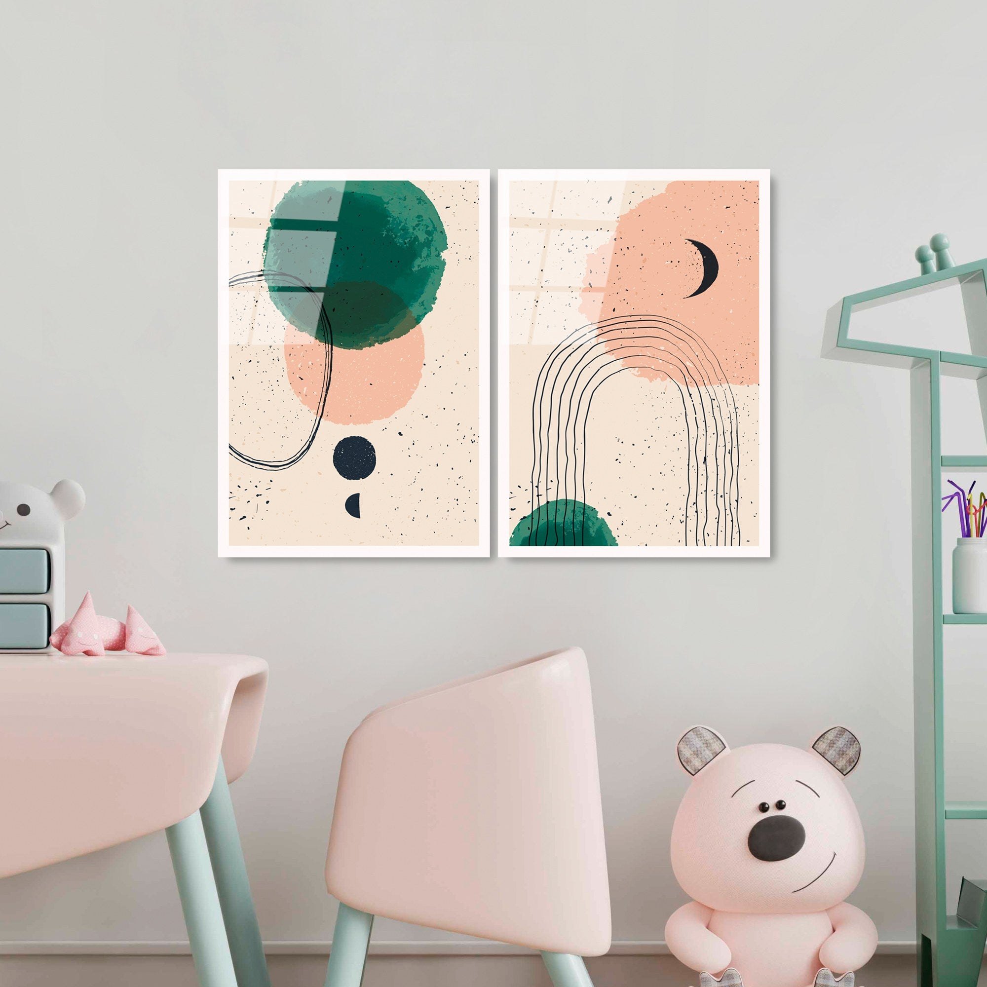 Quadro Decorativo em Vidro Temperado 100% UV-951, Multicolor, 2 Peças (45 x 65 cm, 4 mm)