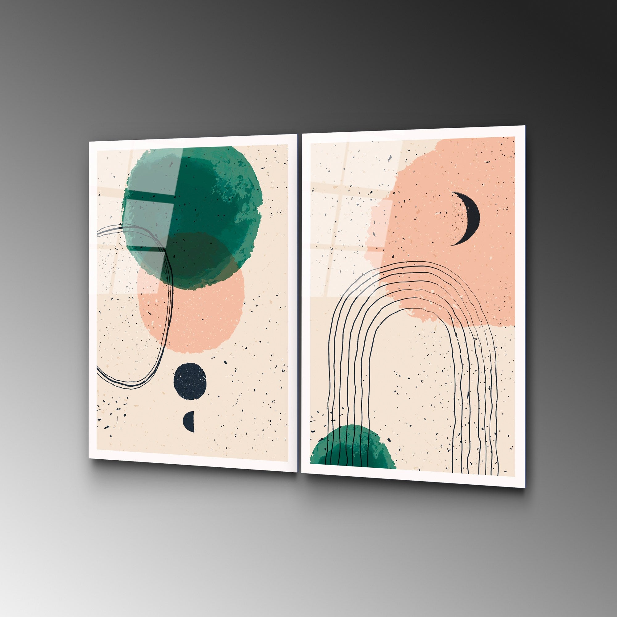 Quadro Decorativo em Vidro Temperado 100% UV-951, Multicolor, 2 Peças (45 x 65 cm, 4 mm)