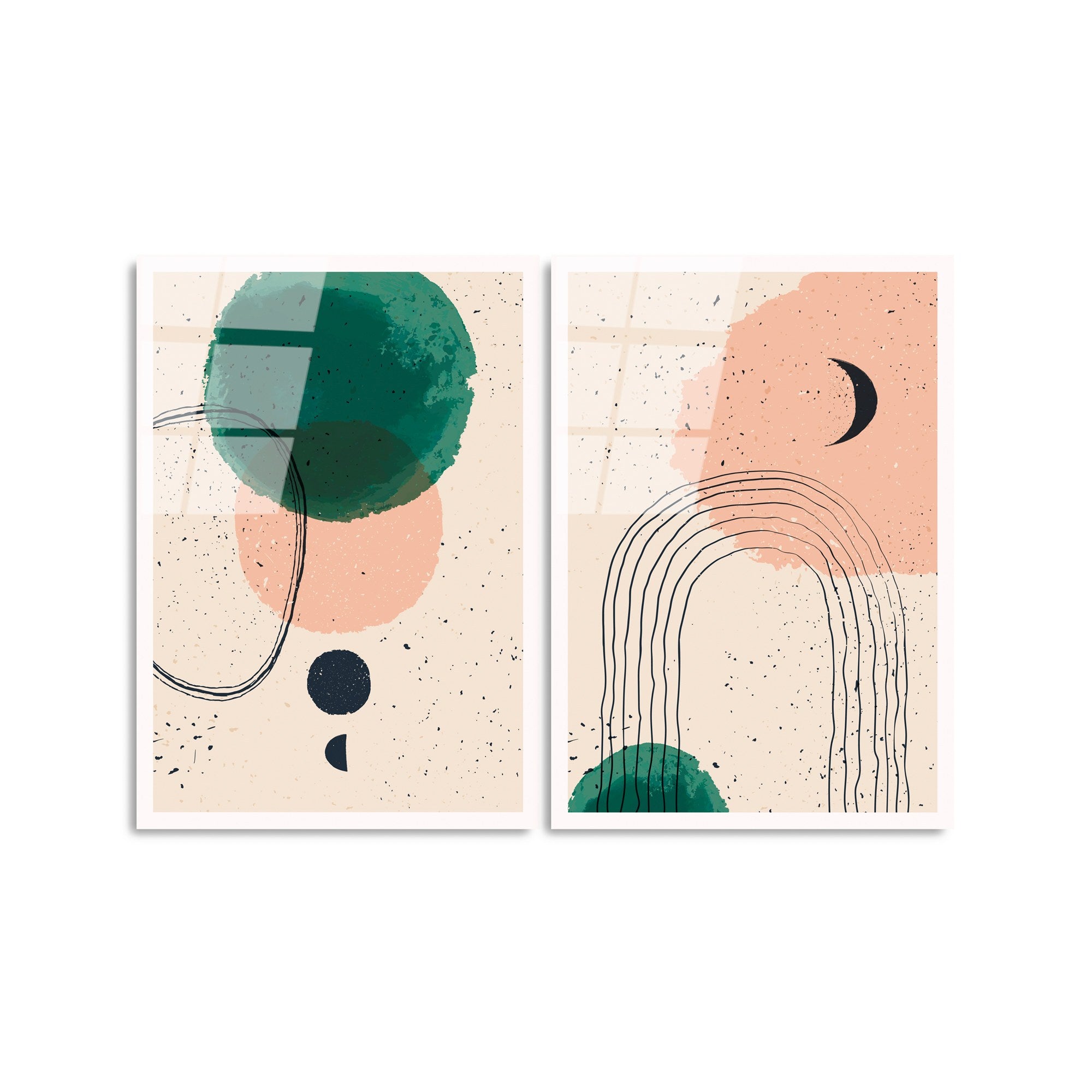 Quadro Decorativo em Vidro Temperado 100% UV-951, Multicolor, 2 Peças (45 x 65 cm, 4 mm)