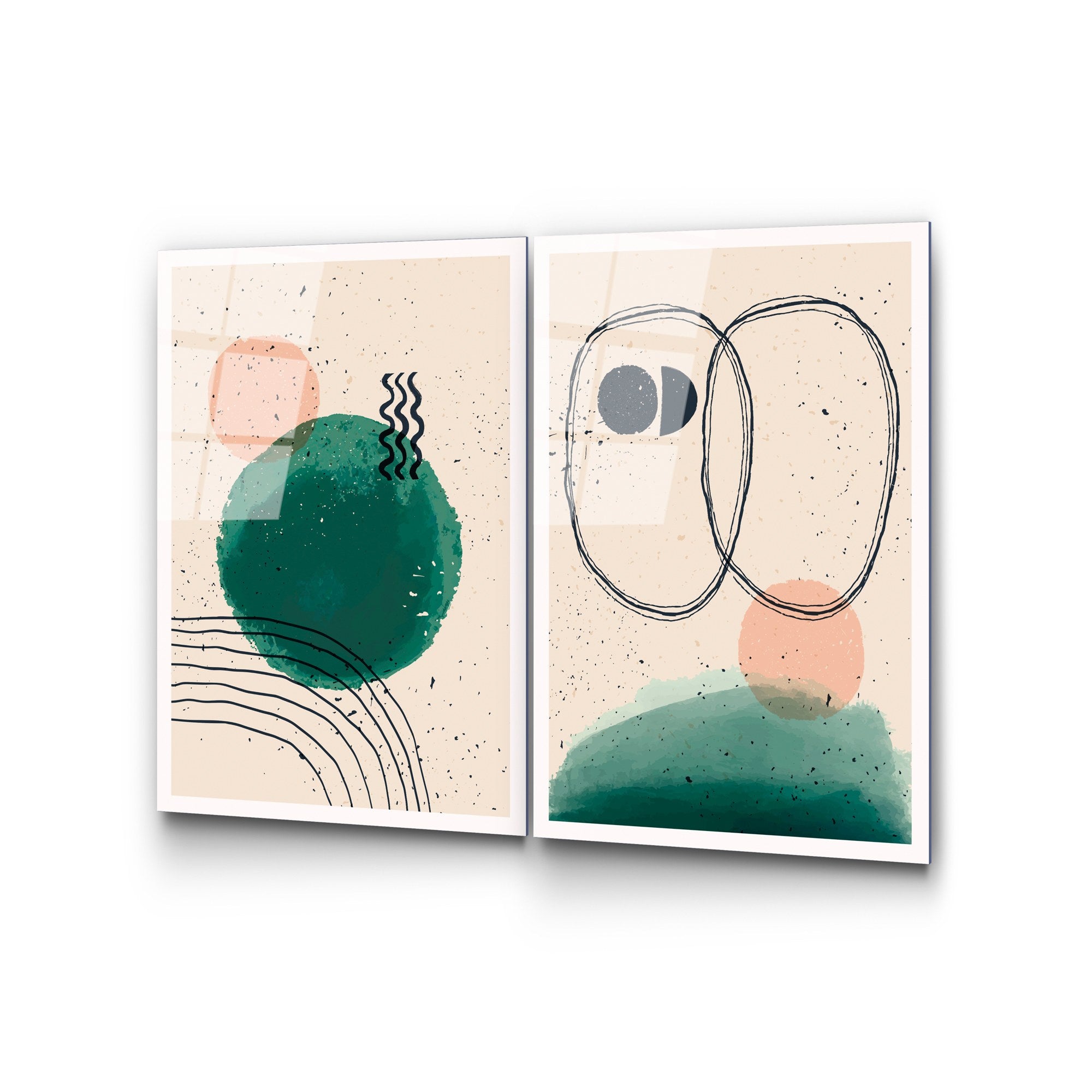 Quadro Decorativo em Vidro 100% Temperado UV-952, 45 x 65 cm (2 Peças), Multicolorido, 4 mm