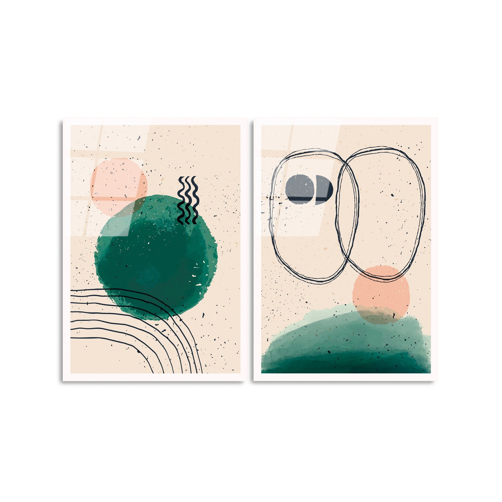 Quadro Decorativo em Vidro 100% Temperado UV-952, 45 x 65 cm (2 Peças), Multicolorido, 4 mm