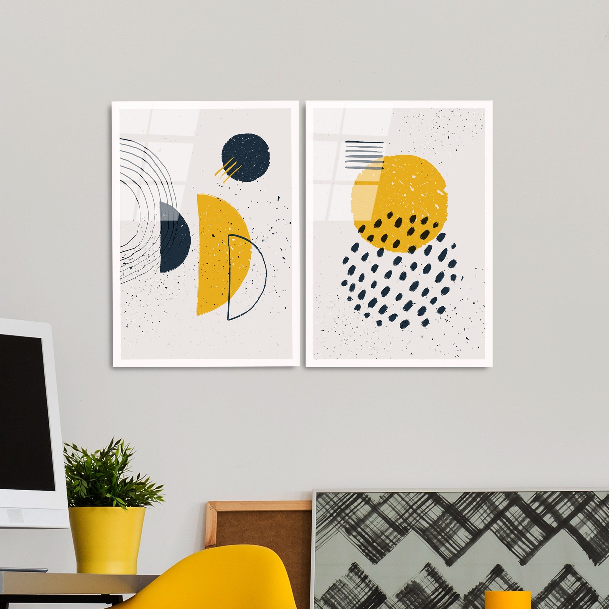 Quadro Decorativo em Vidro Temperado Multicolor UV-953, 45 x 65 cm (2 Peças), 4 mm