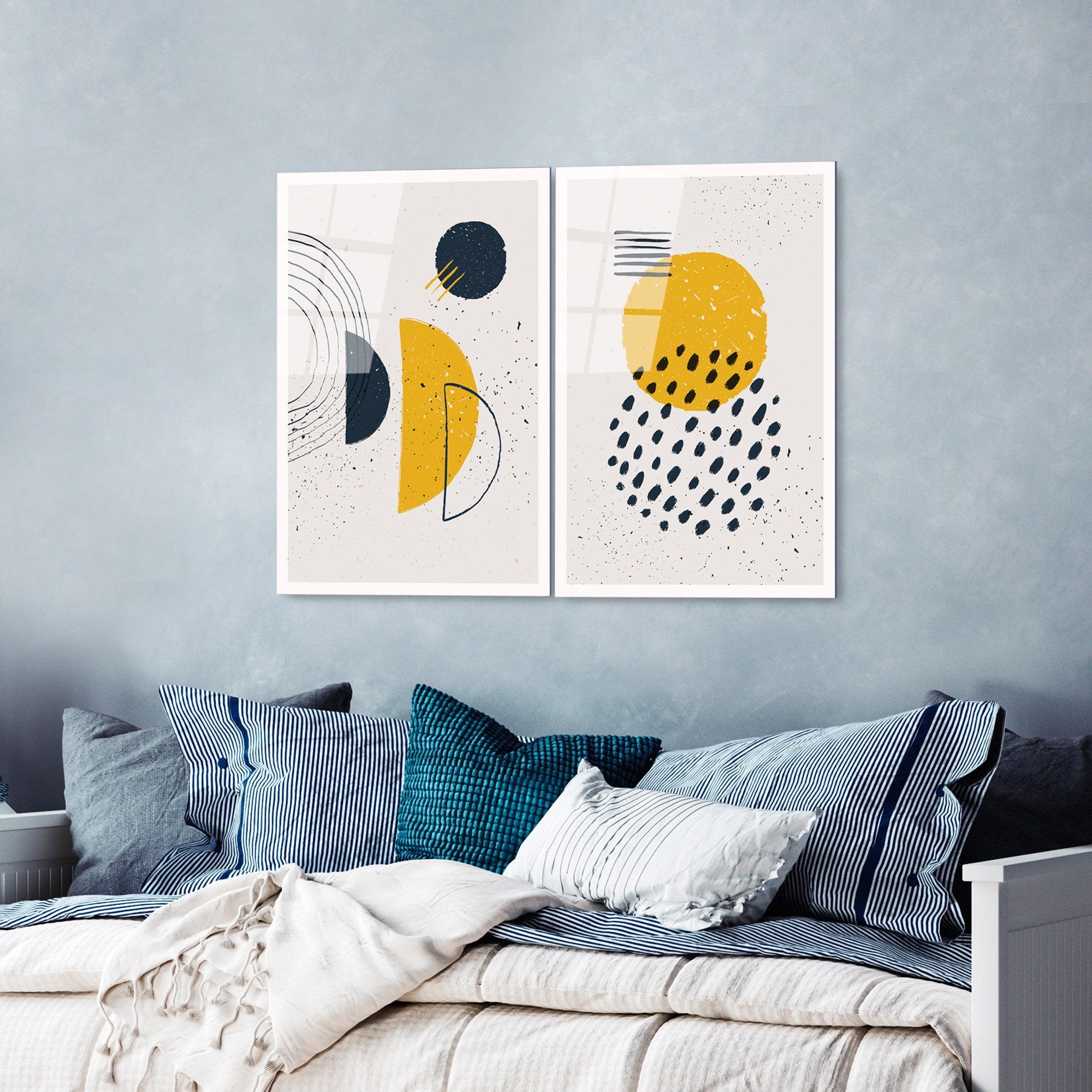 Quadro Decorativo em Vidro Temperado Multicolor UV-953, 45 x 65 cm (2 Peças), 4 mm