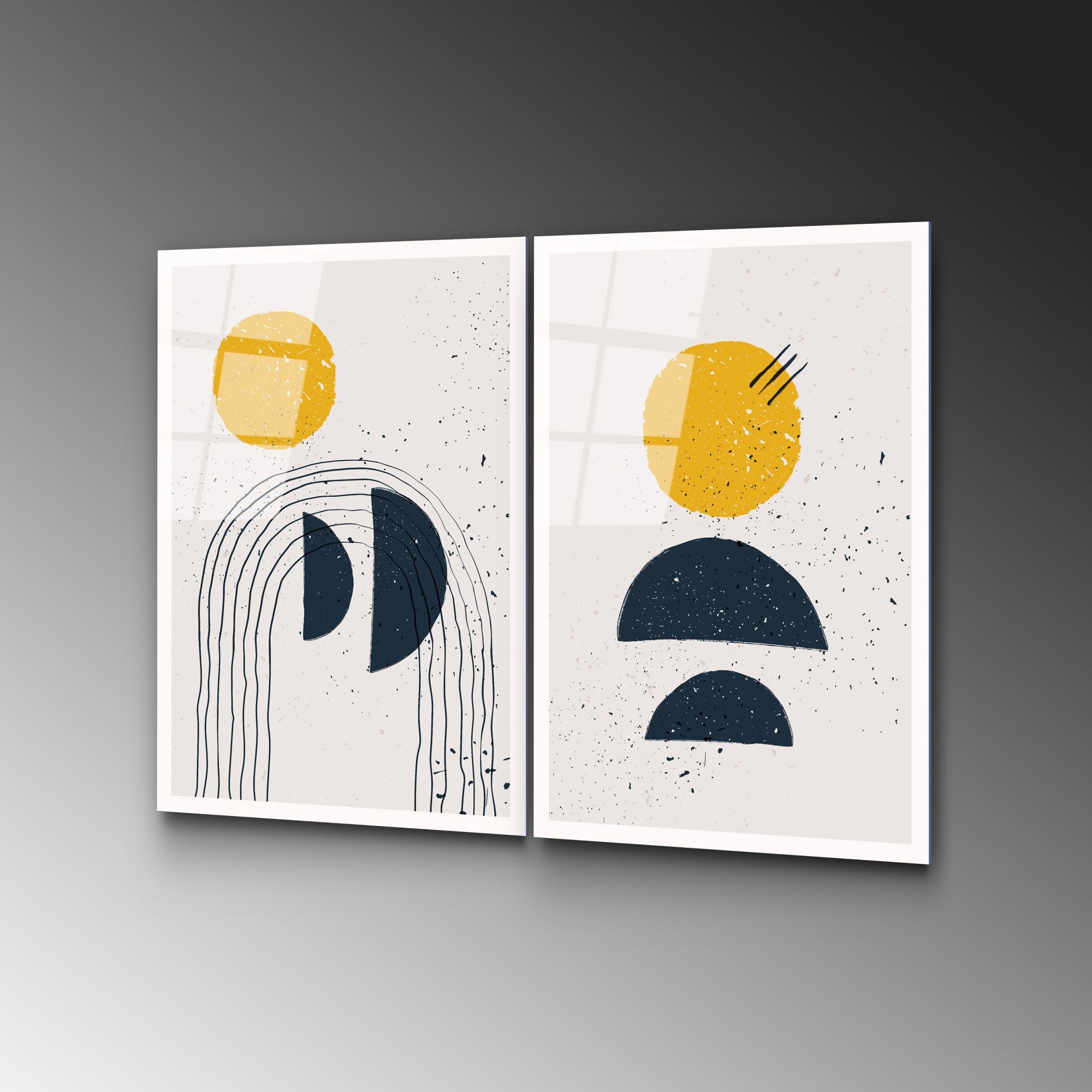 Quadro Decorativo em Vidro Temperado (2 Peças) 45 x 65 cm – Multicolor | UV-954