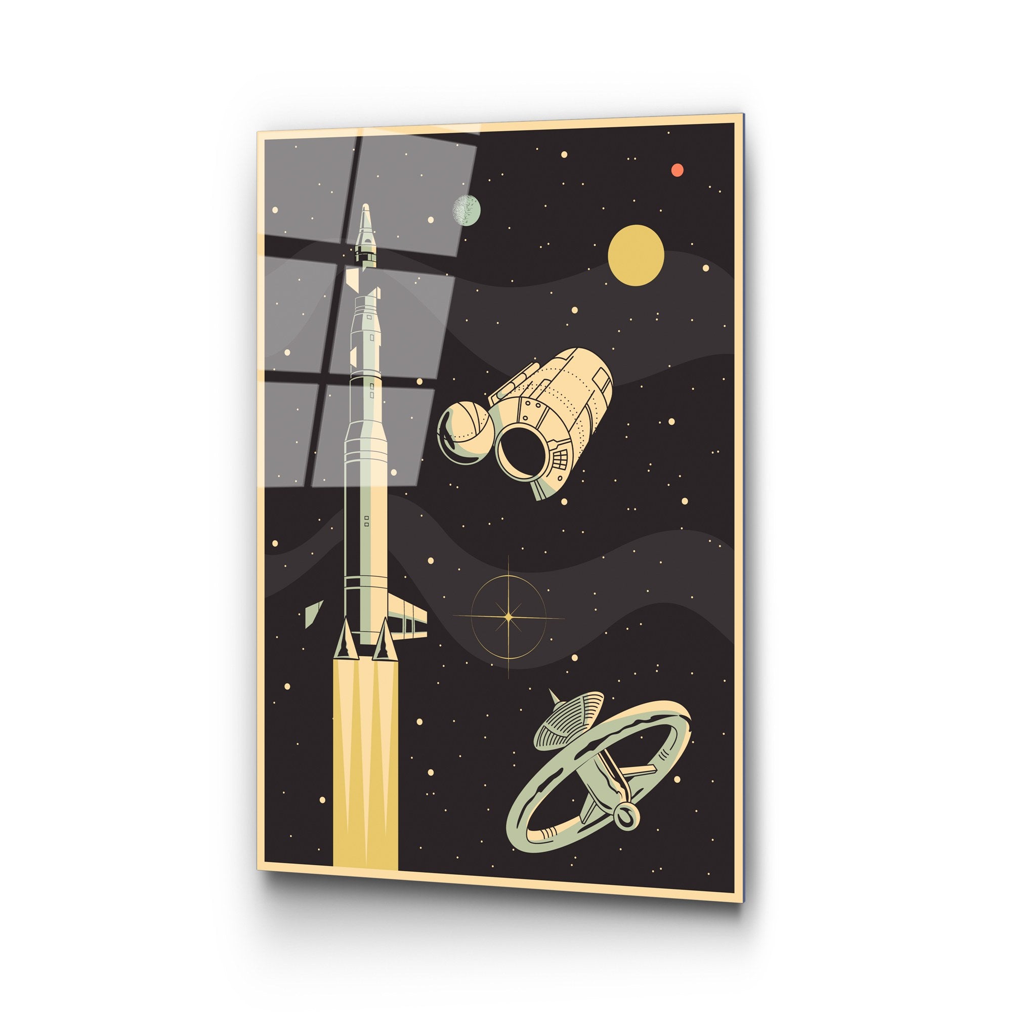 Quadro Decorativo em Vidro Temperado 100% UV-958, Multicolor, 45 x 65 cm (4 mm)