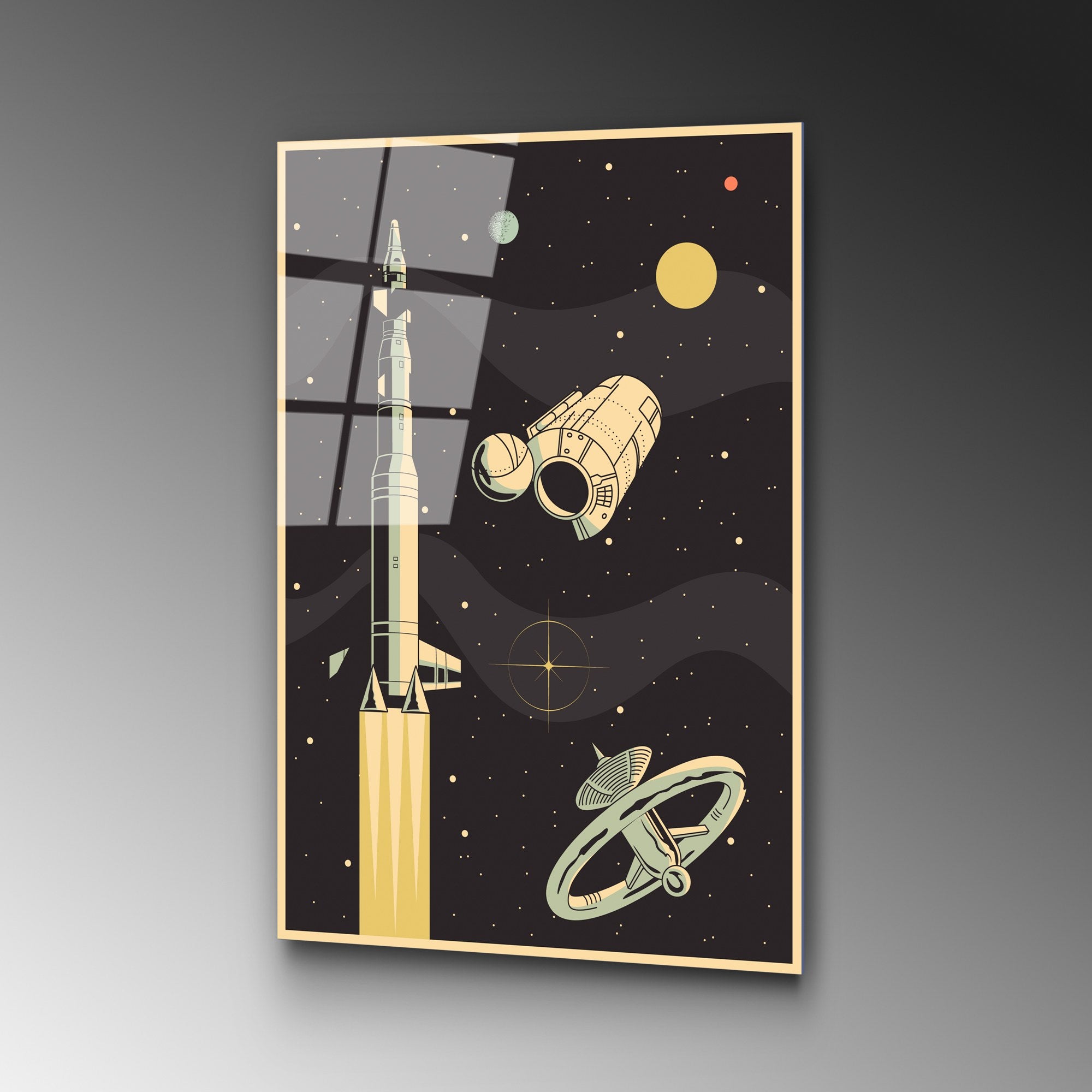 Quadro Decorativo em Vidro Temperado 100% UV-958, Multicolor, 45 x 65 cm (4 mm)