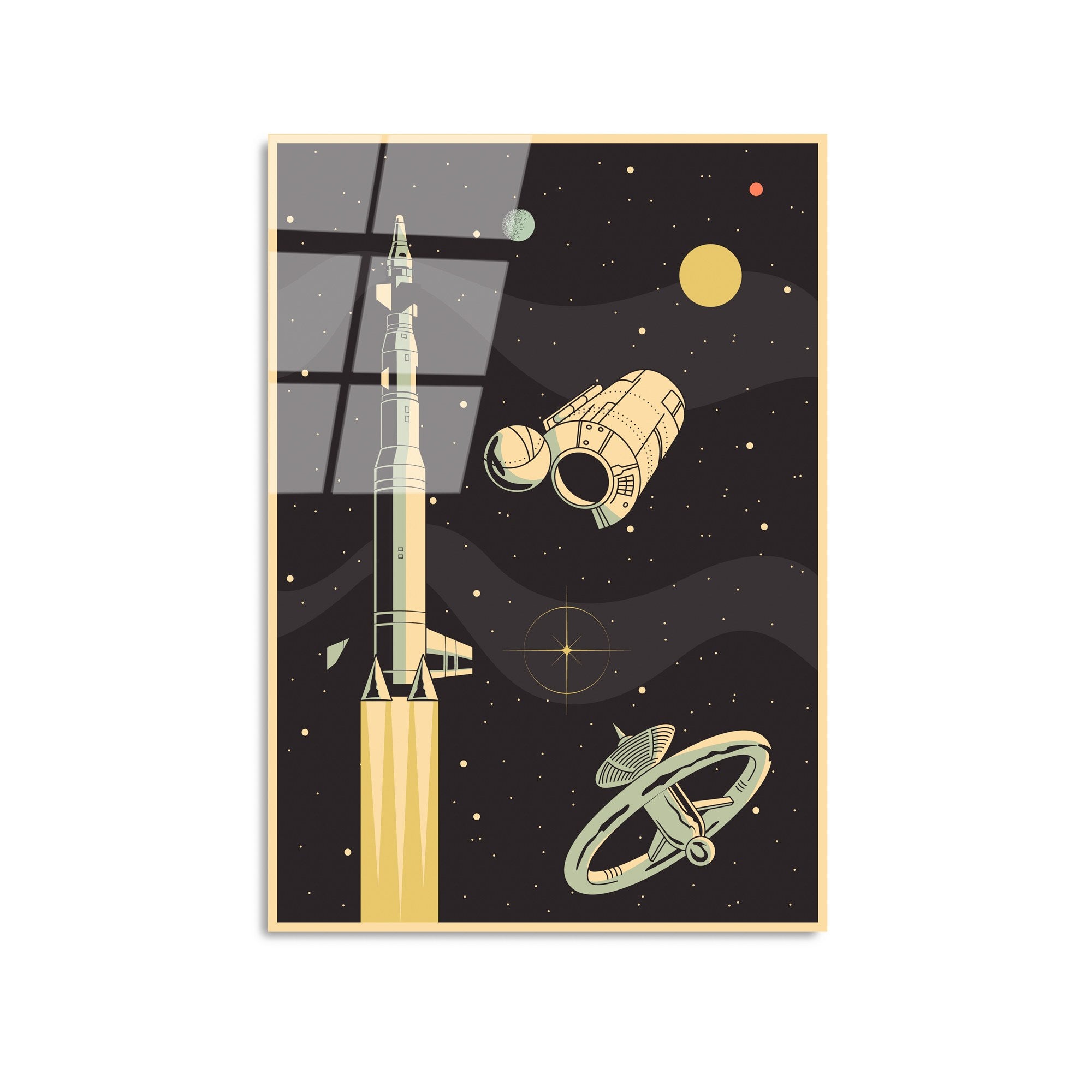 Quadro Decorativo em Vidro Temperado 100% UV-958, Multicolor, 45 x 65 cm (4 mm)