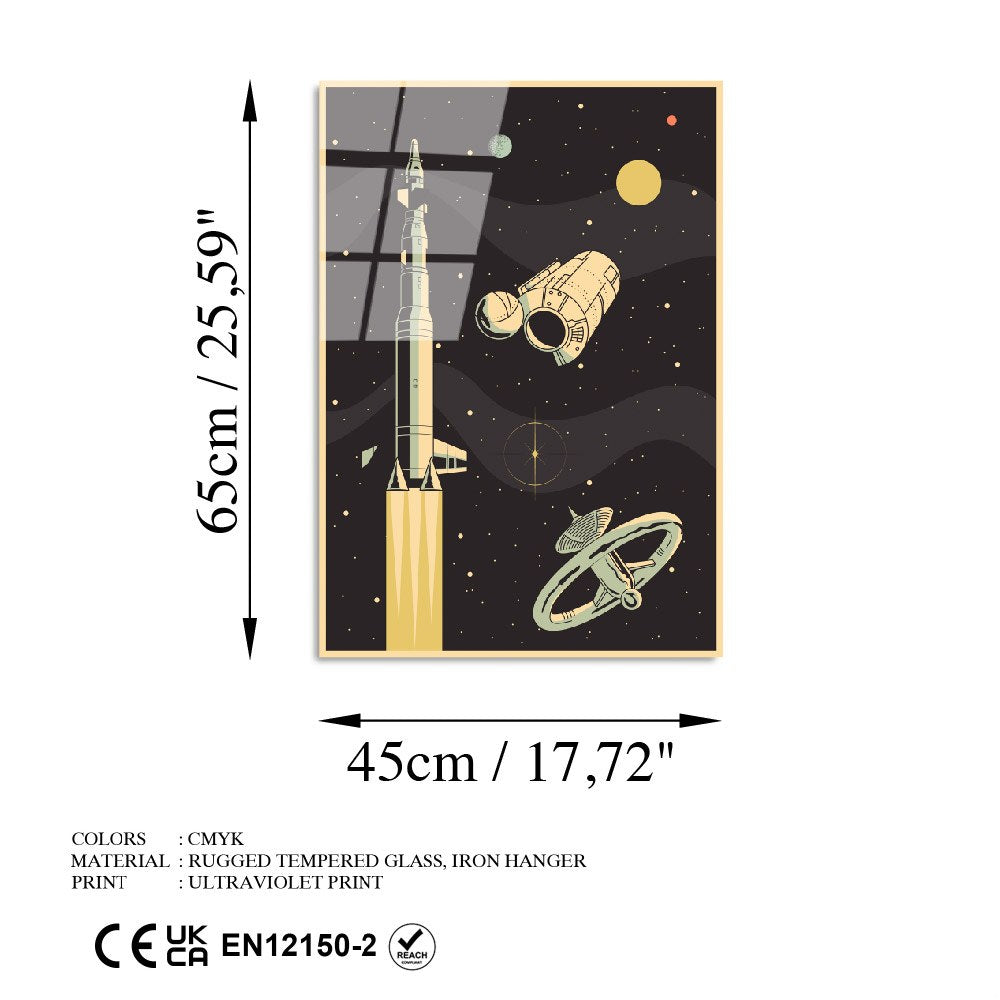 Quadro Decorativo em Vidro Temperado 100% UV-958, Multicolor, 45 x 65 cm (4 mm)