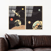 Conjunto de 2 Quadros em Vidro Temperado UV-966, Multicolor, 45x65 cm, 4 mm