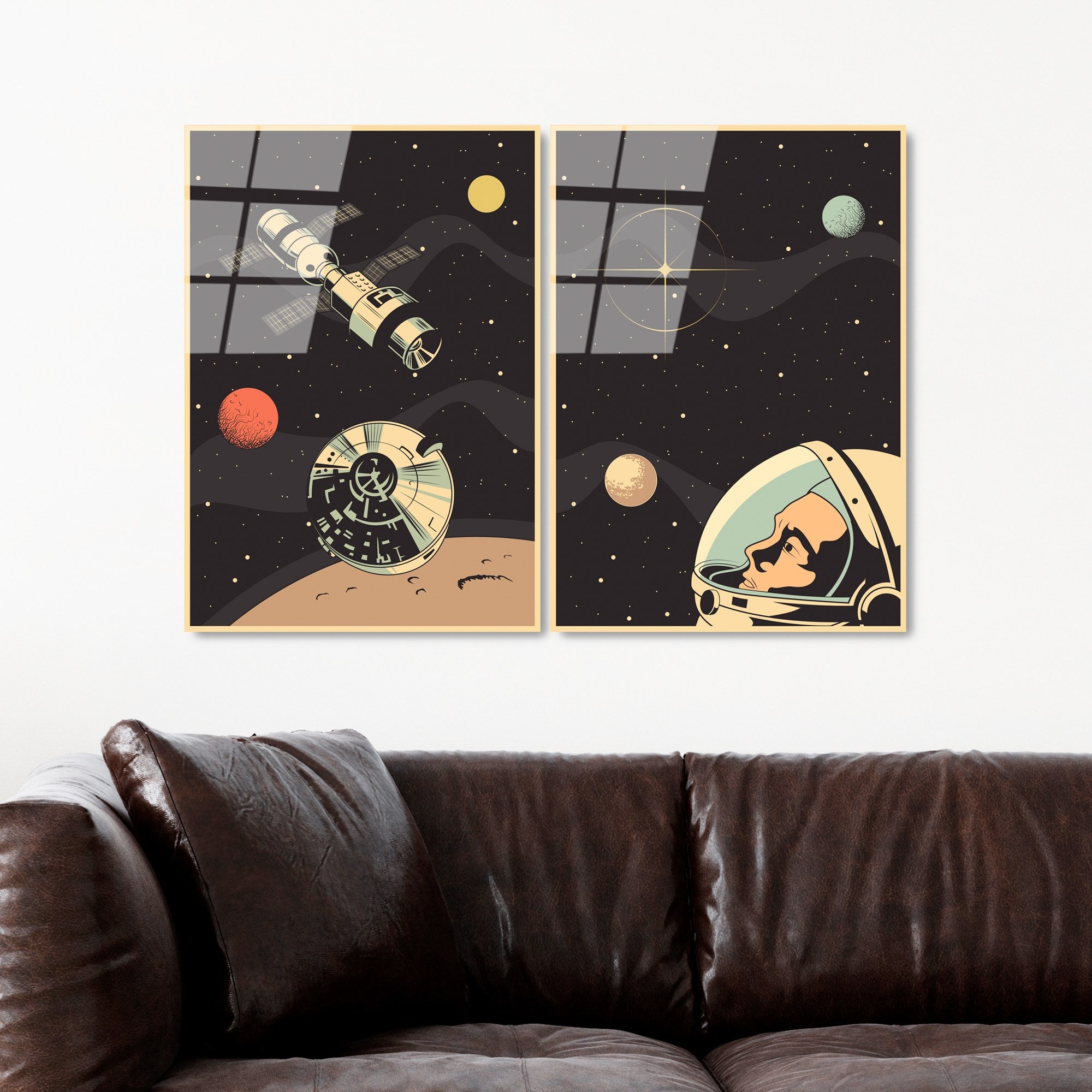 Conjunto de 2 Quadros em Vidro Temperado UV-966, Multicolor, 45x65 cm, 4 mm